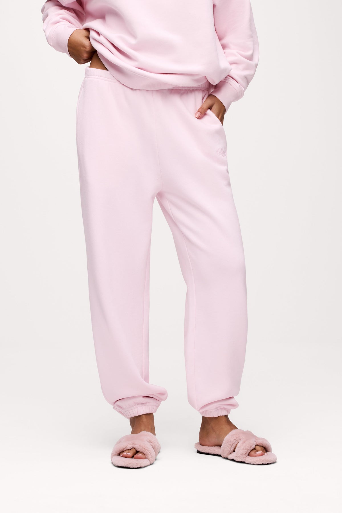 Color:Ballet | Core Fleece Embroidered Jogger