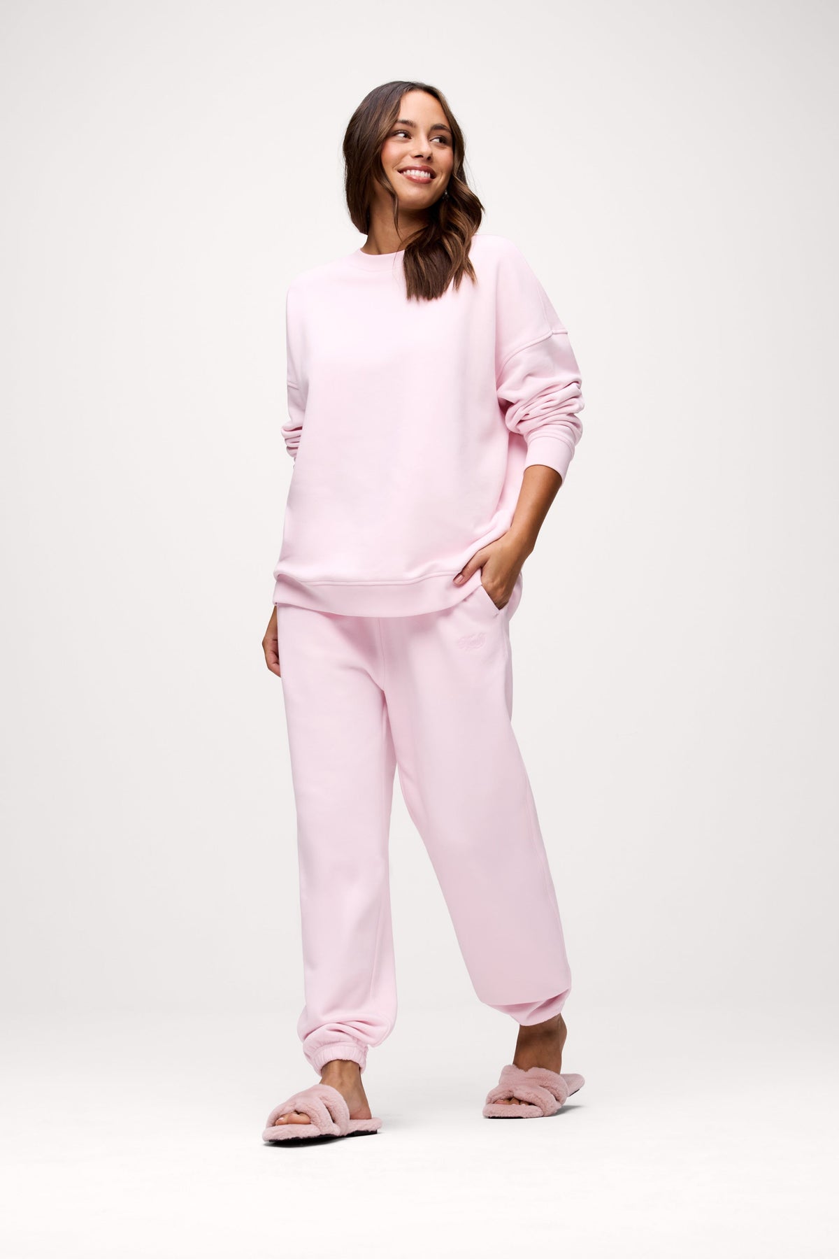 Color:Ballet | Core Fleece Embroidered Jogger