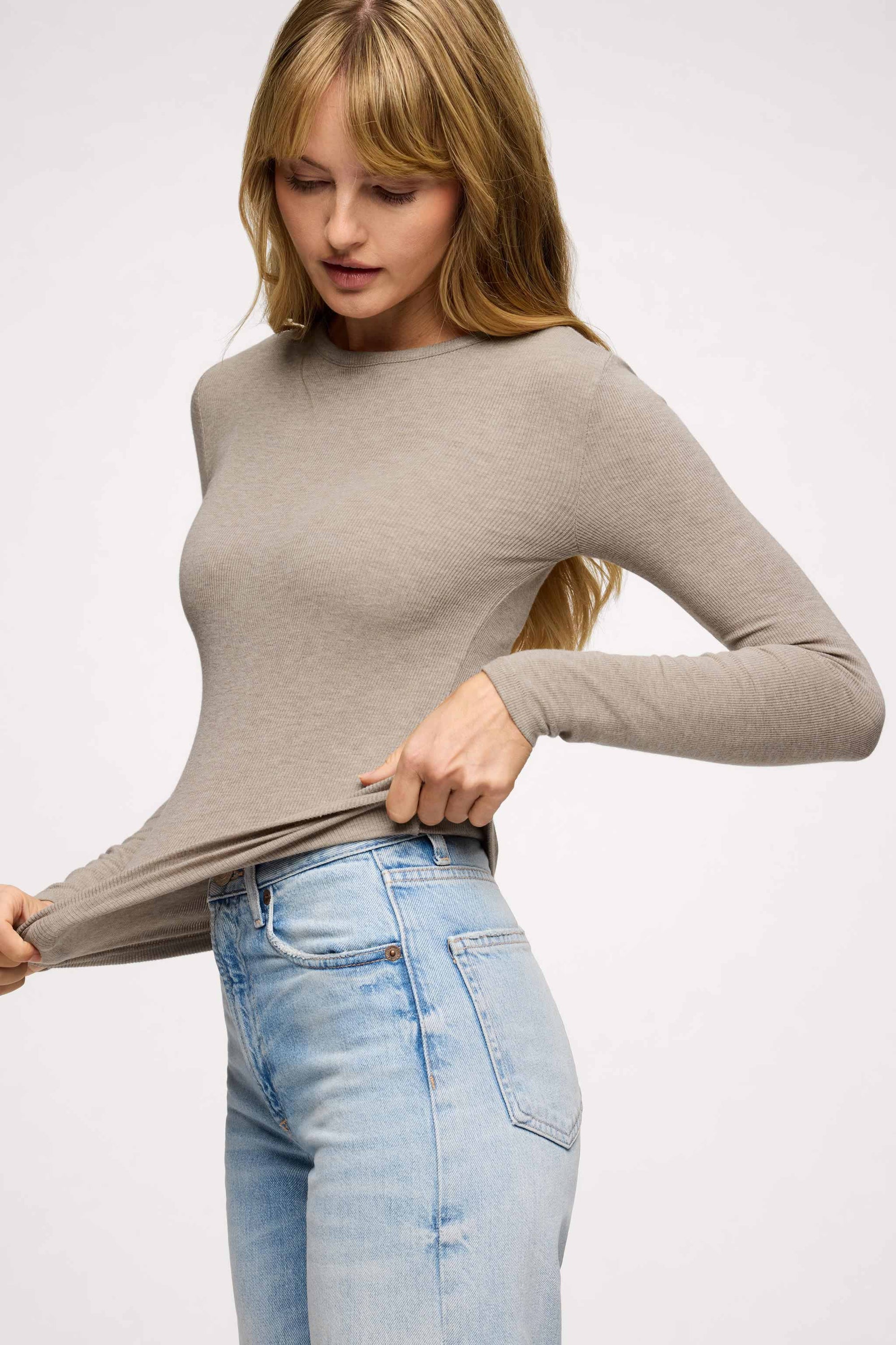 Slinky Rib Long Sleeve Shirt
