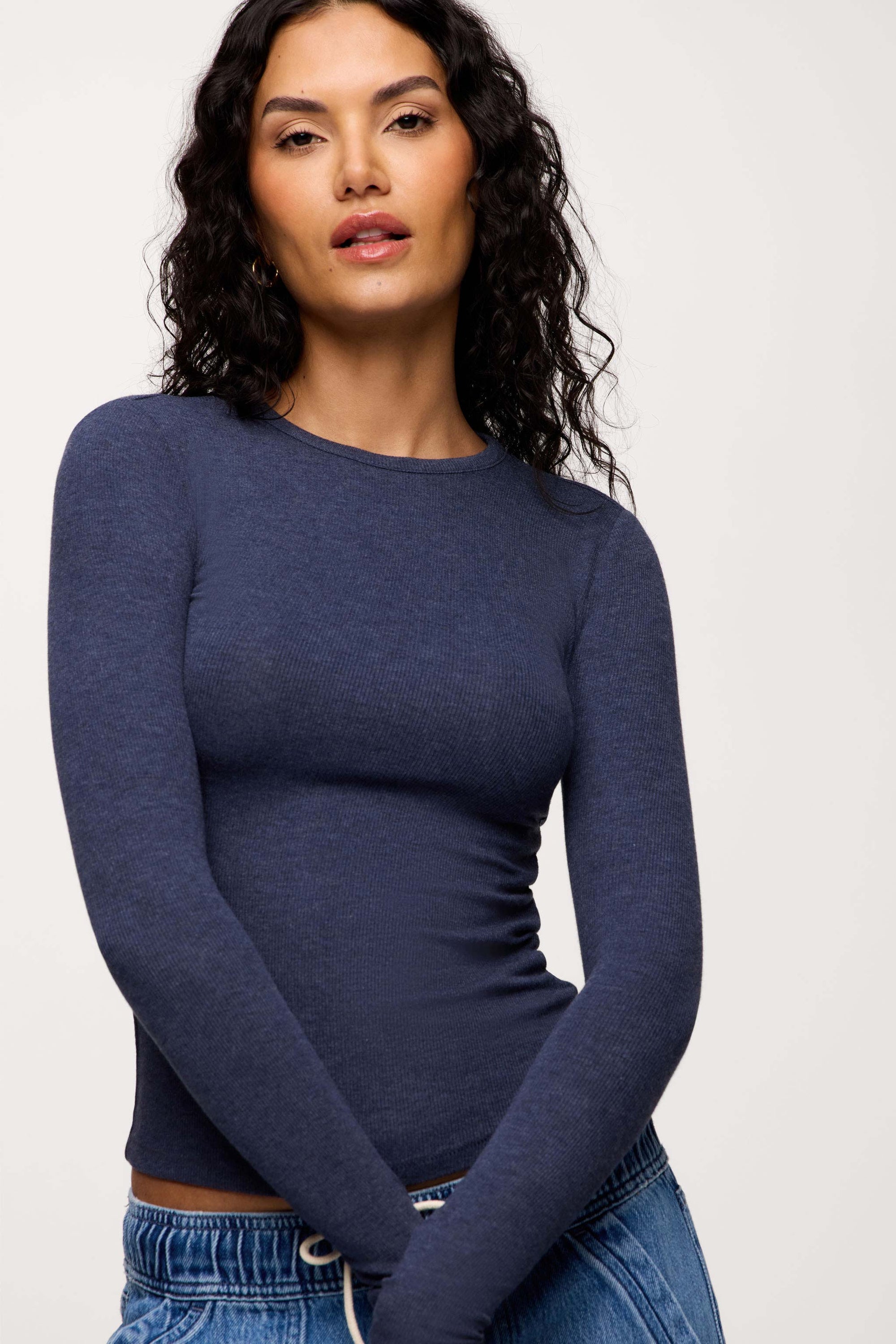 Slinky Rib Long Sleeve Shirt