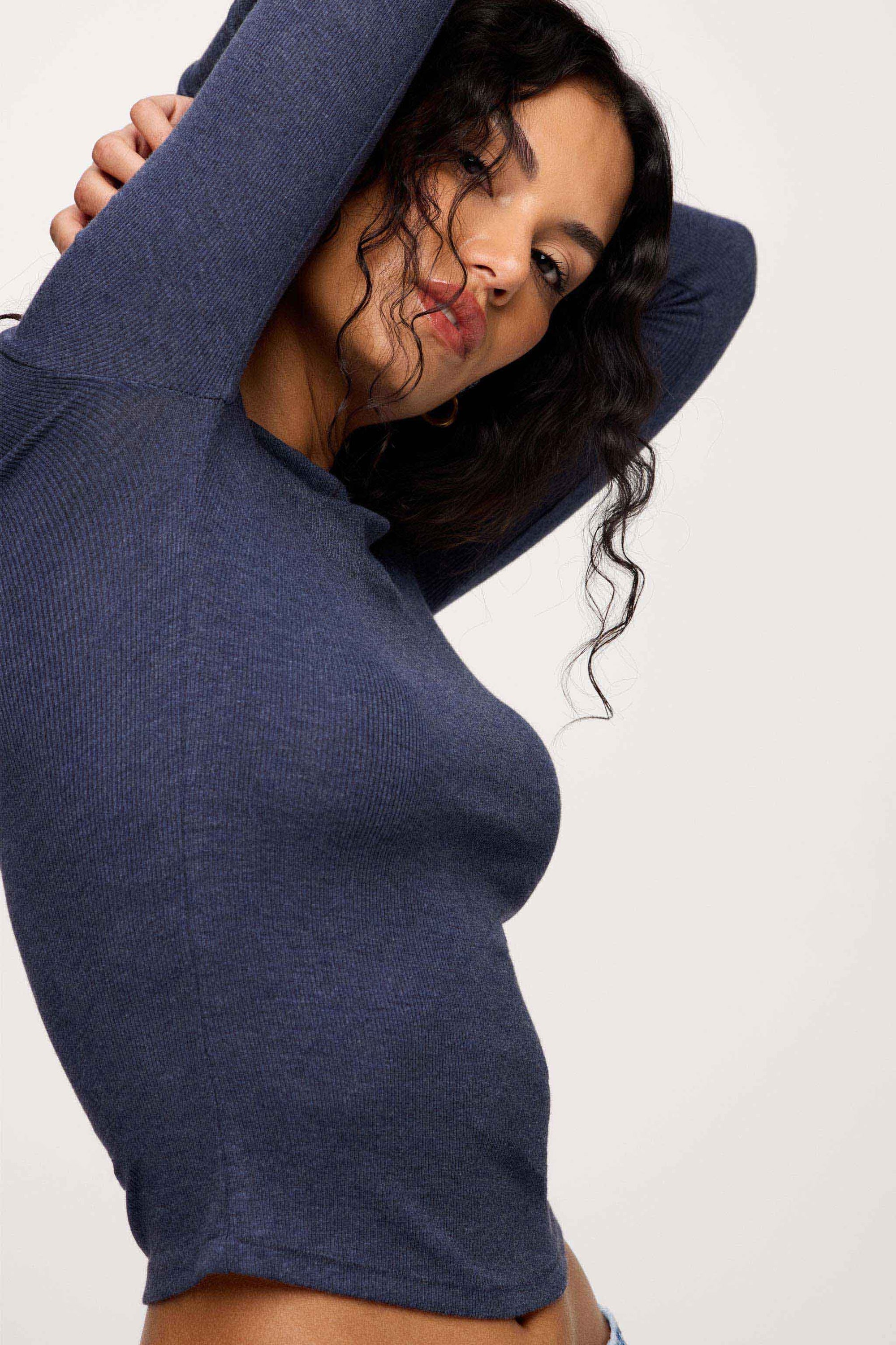 Slinky Rib Long Sleeve Shirt