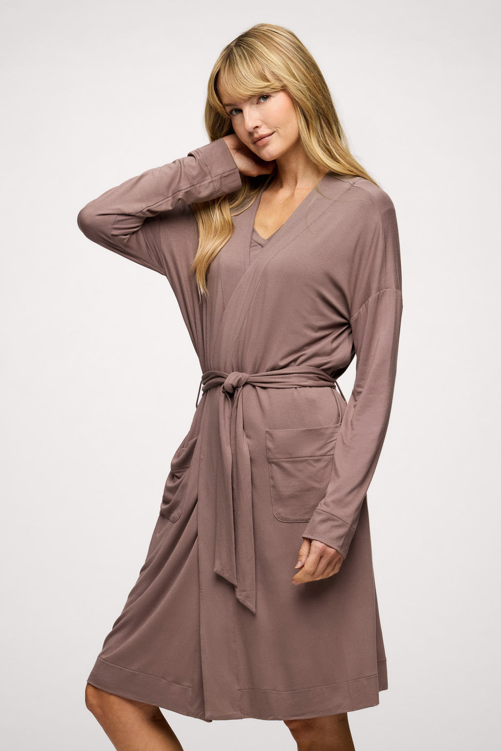 Crop Robe Lounge Robe | Cocoa – nuuds