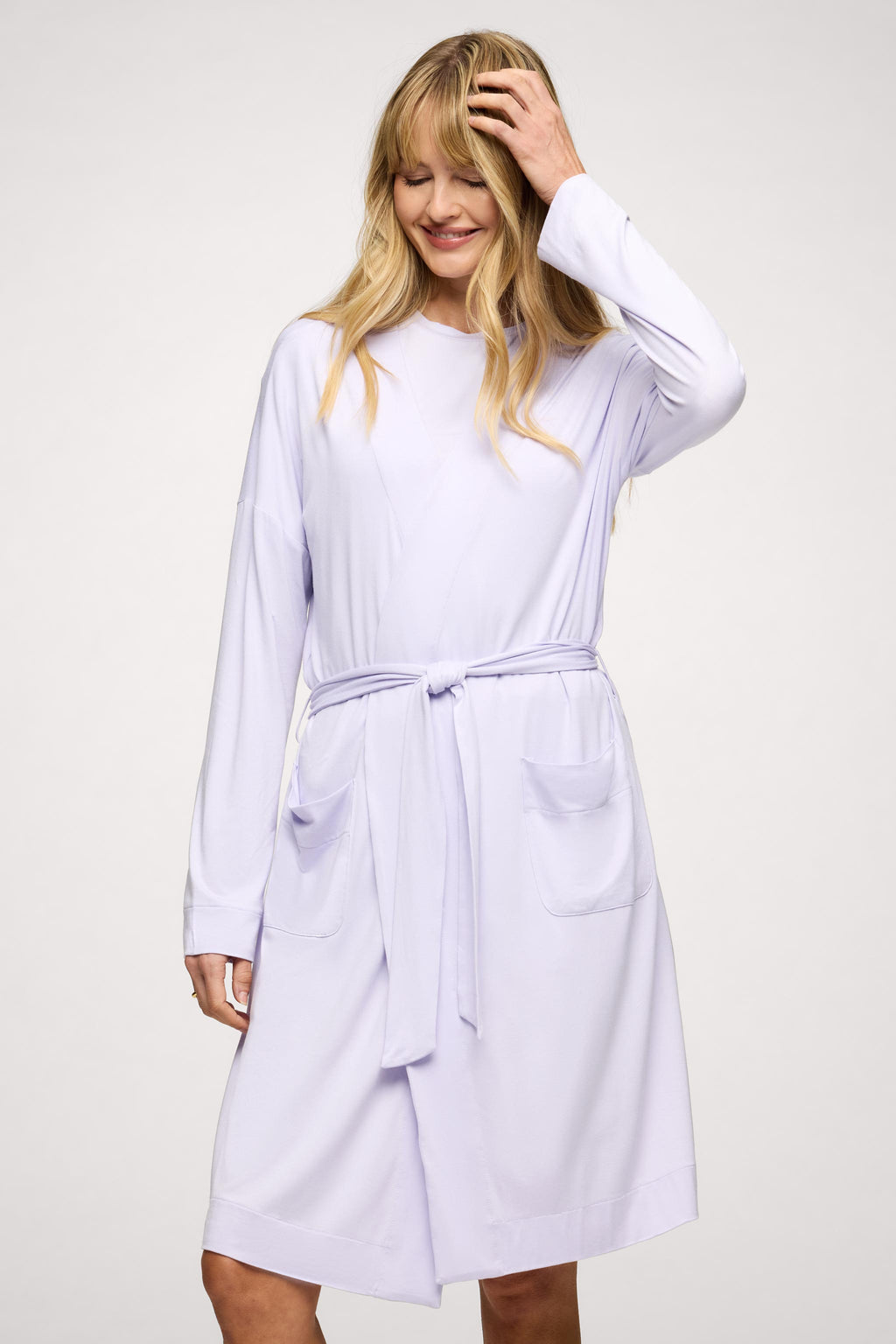 Crop Robe Lounge Robe | Lilac – nuuds