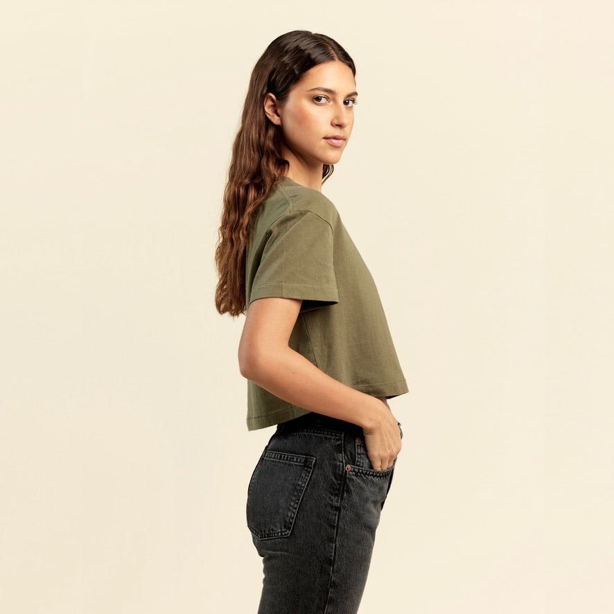 Cropped Tee | Olive