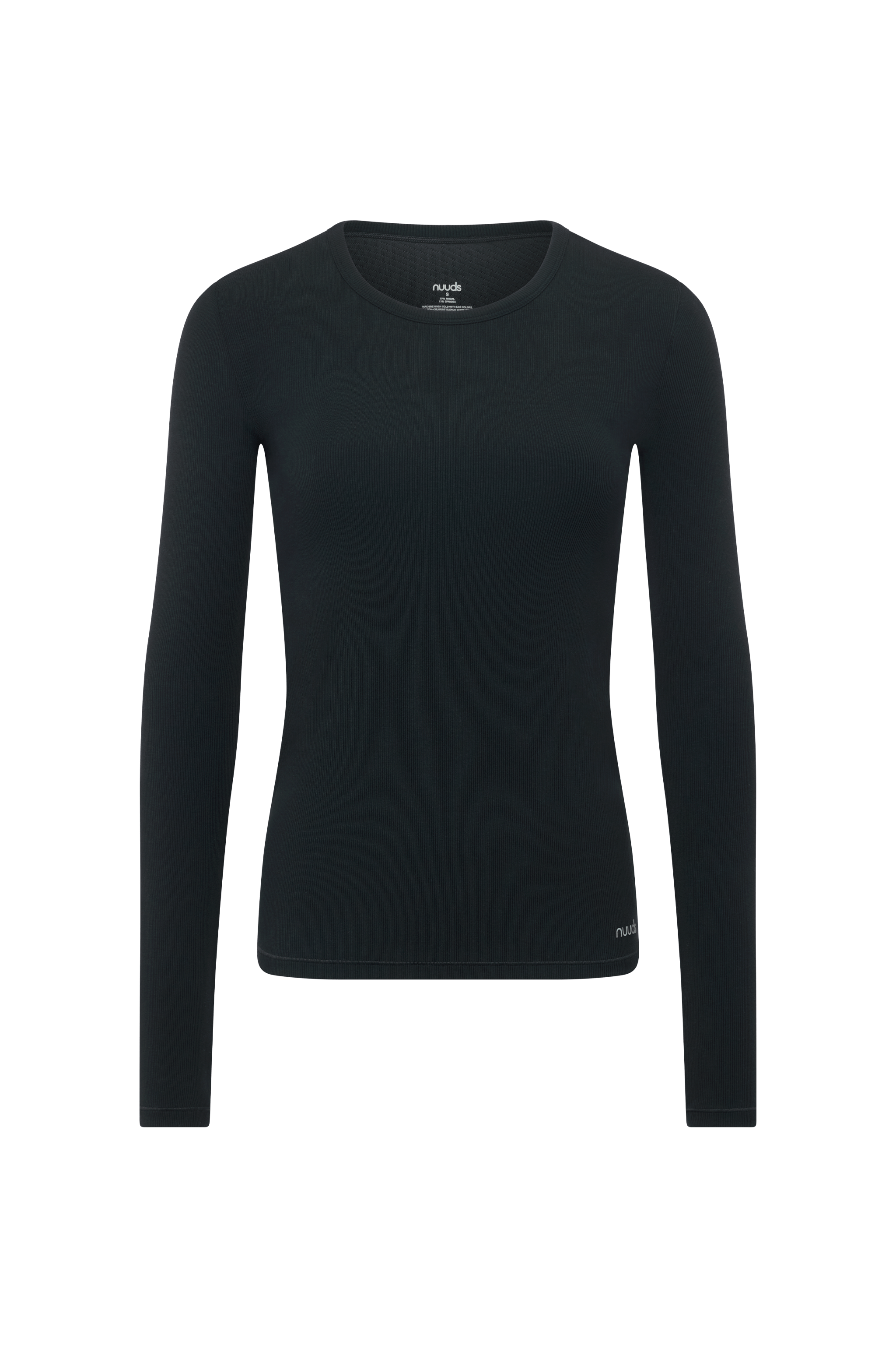 Sporty Rib Bra Long Sleeve | Black