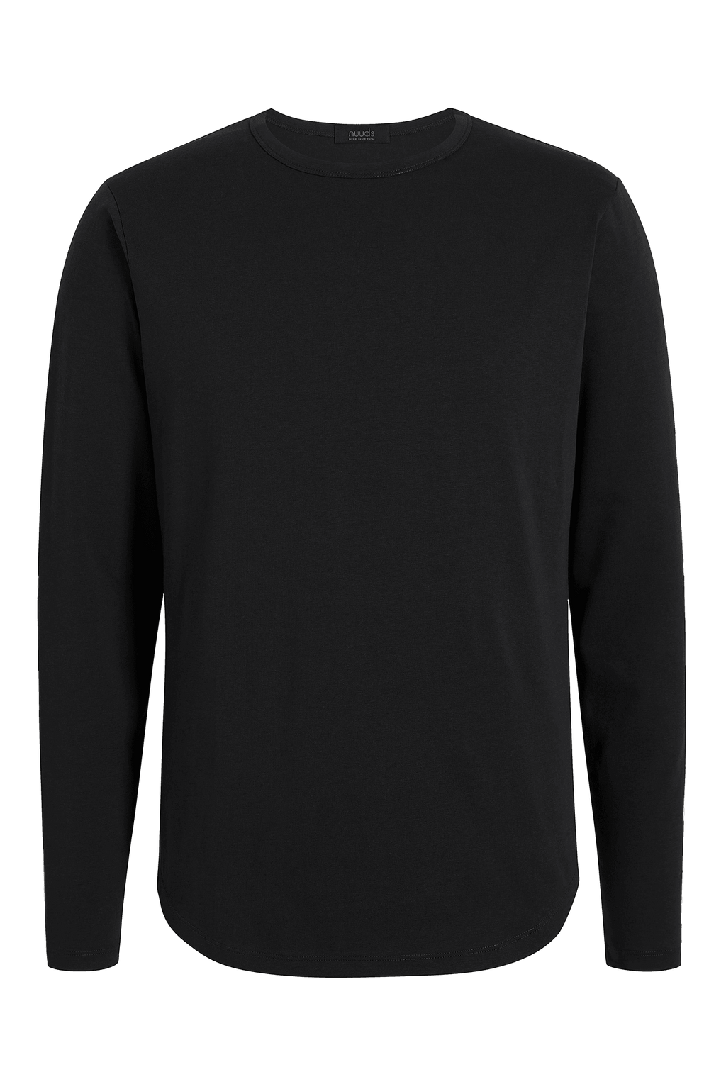 Men's Long Sleeve Curved Hem T-Shirt | Black