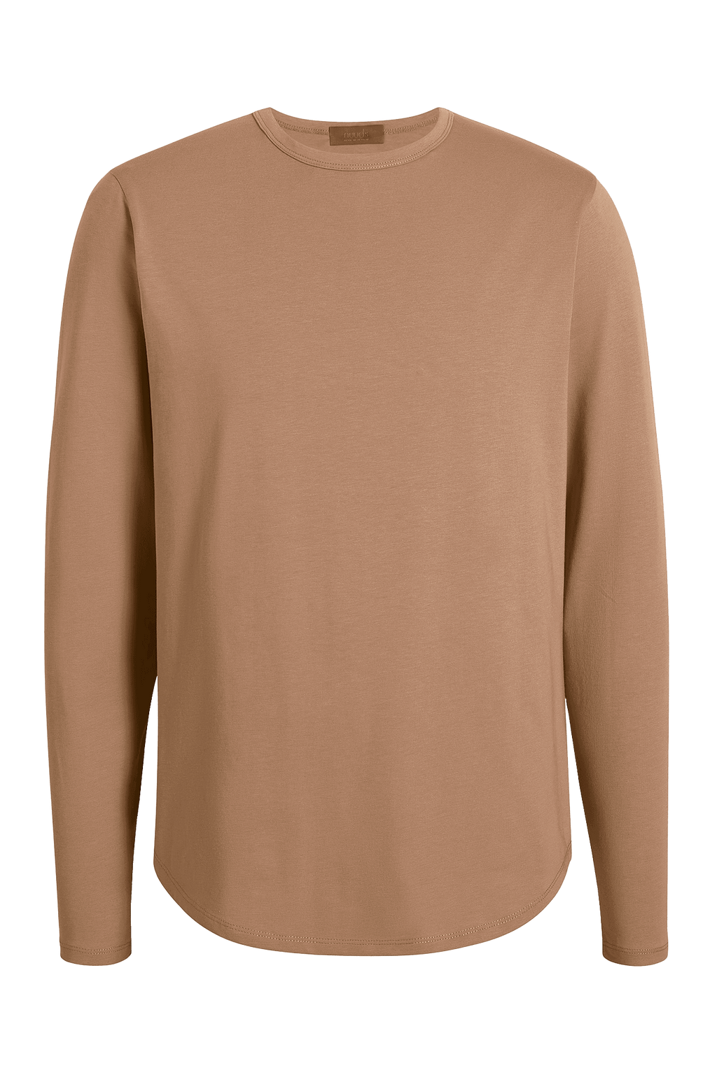 Men's Long Sleeve Curved Hem T-Shirt | Cinnamon