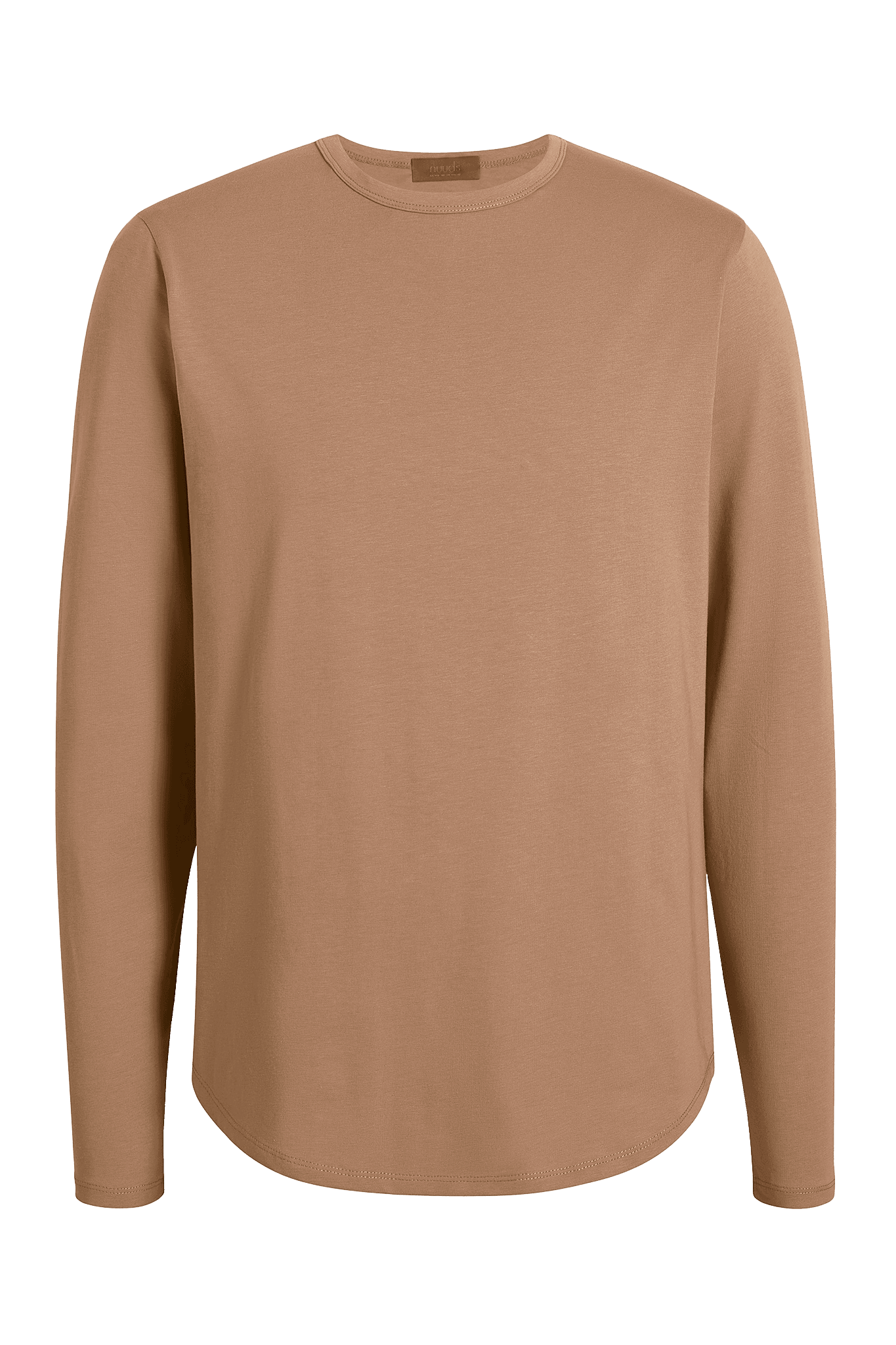Men's Long Sleeve Curved Hem T-Shirt | Cinnamon
