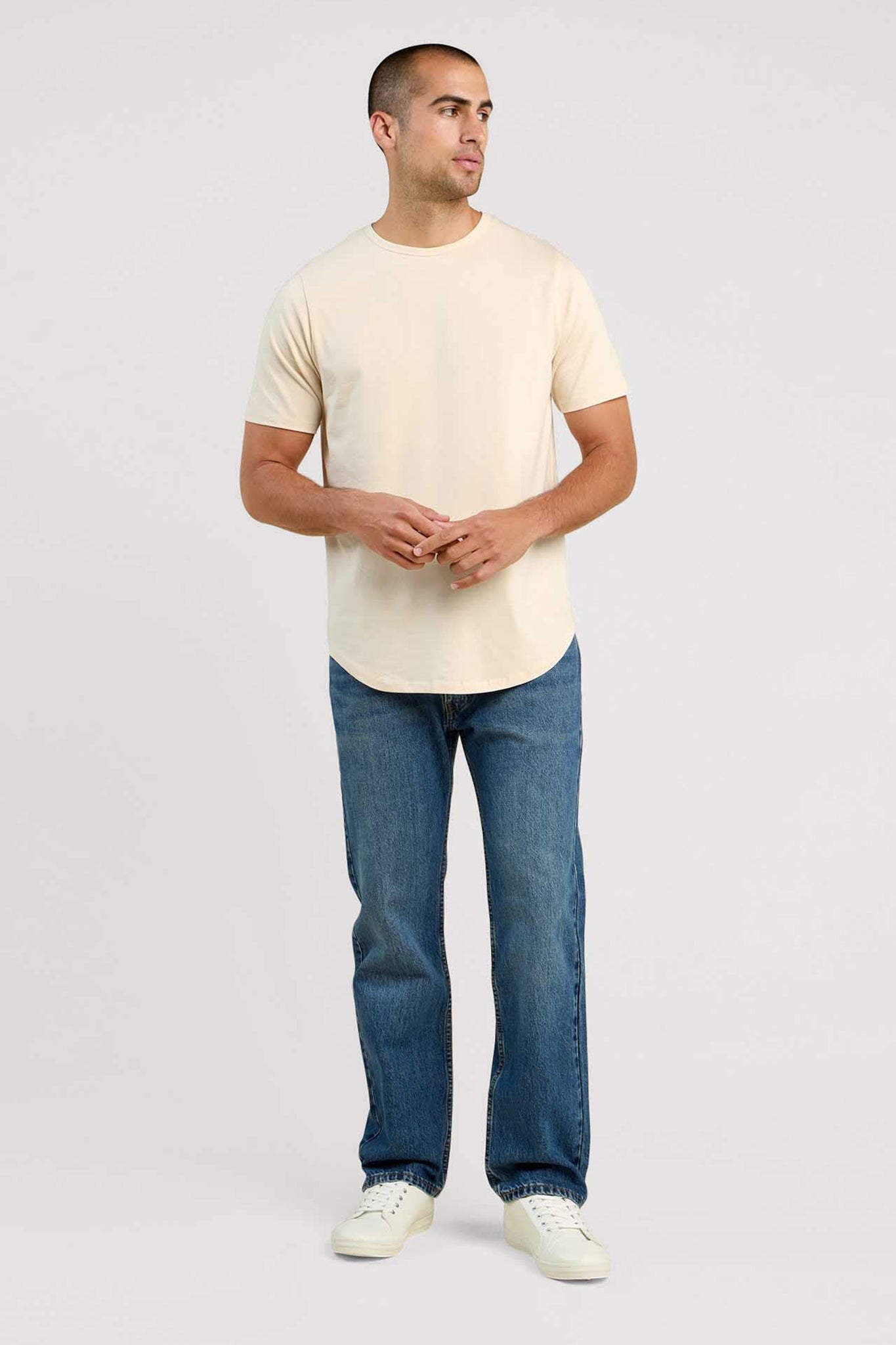 Short Sleeve Curved Hem T-Shirt