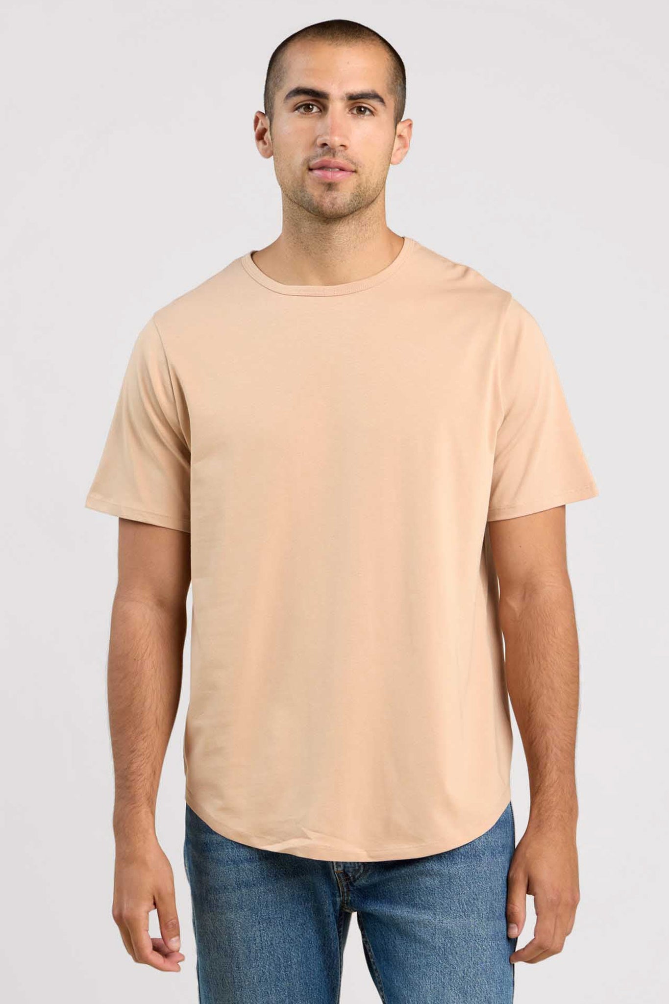 Short Sleeve Curved Hem T-Shirt