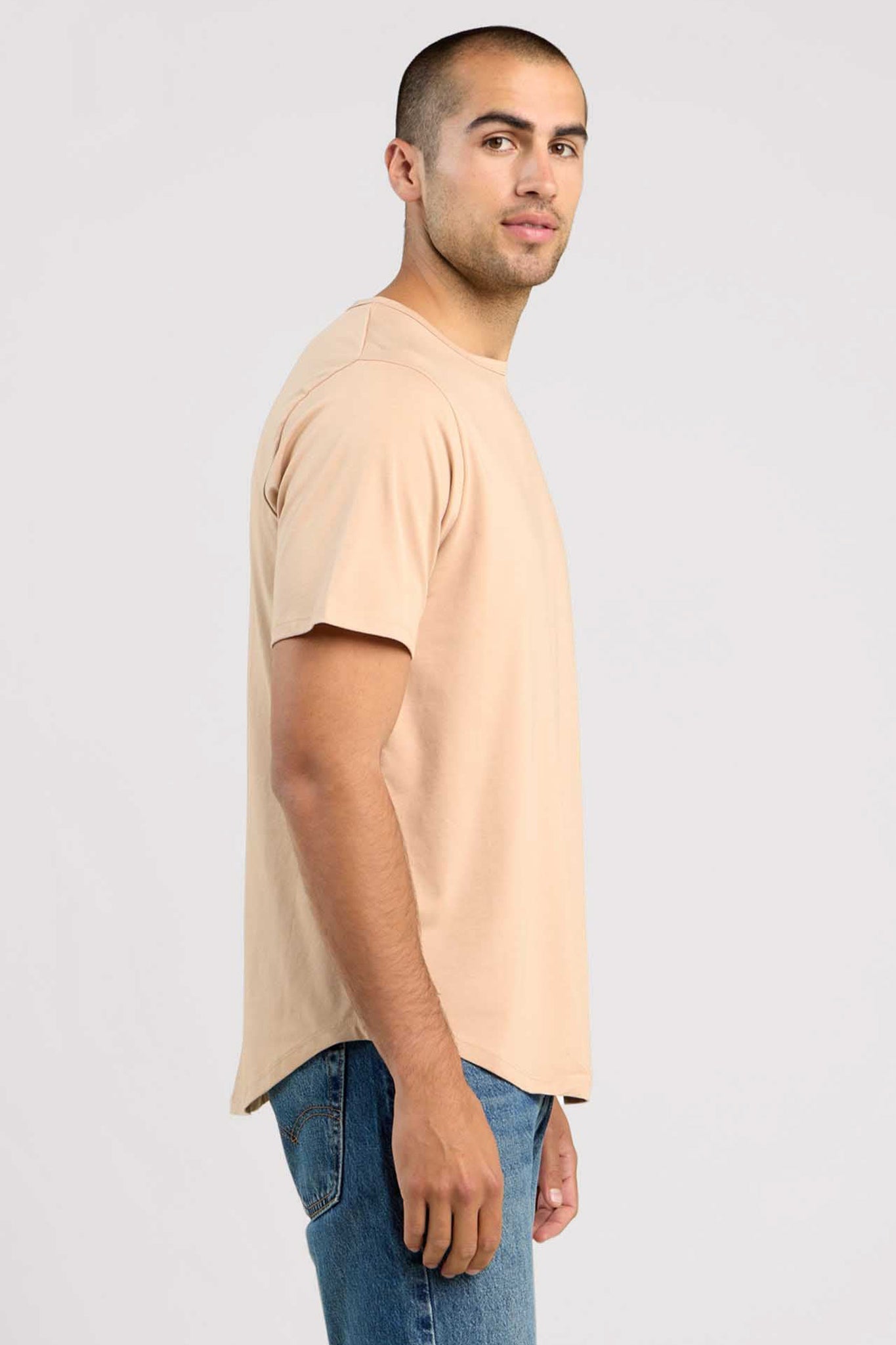 Short Sleeve Curved Hem T-Shirt