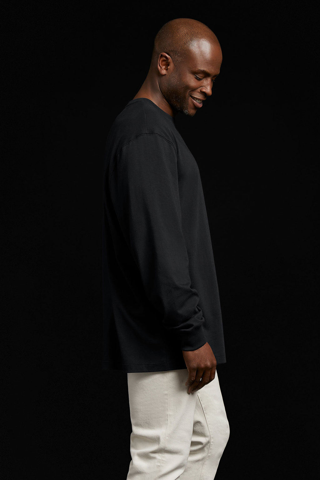 Long Sleeve Boxy Tee | Black