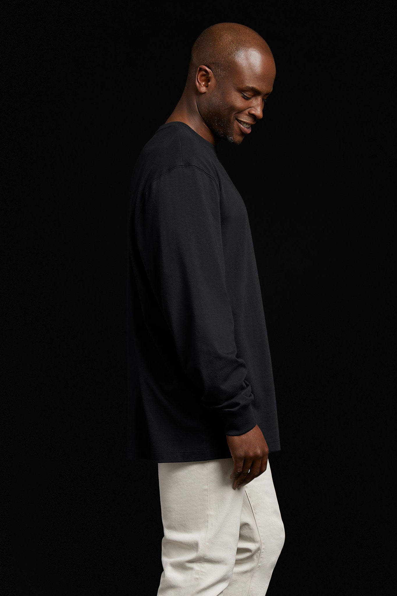 Long Sleeve Boxy Tee | Black