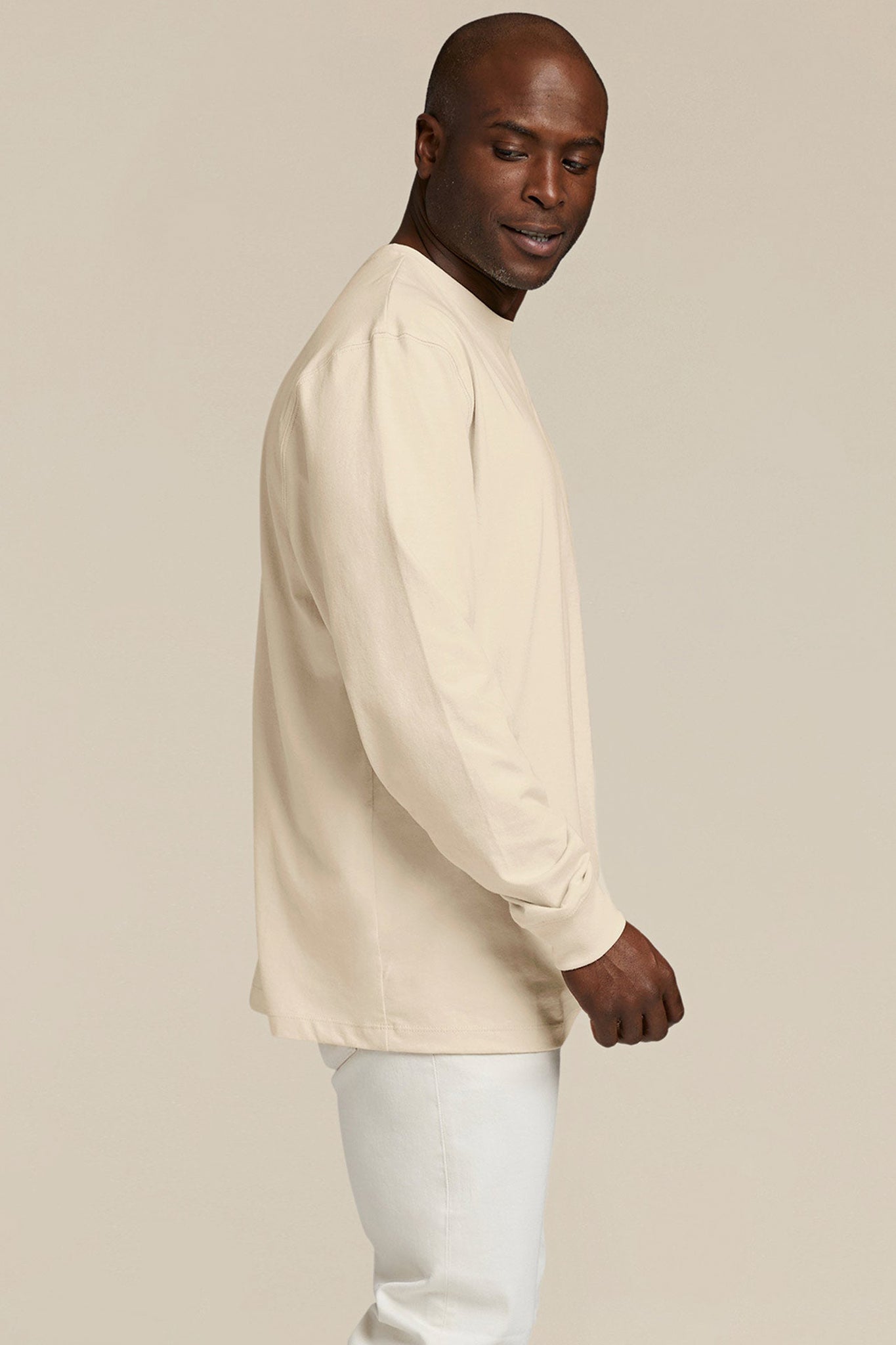 Long Sleeve Boxy Tee | Bone