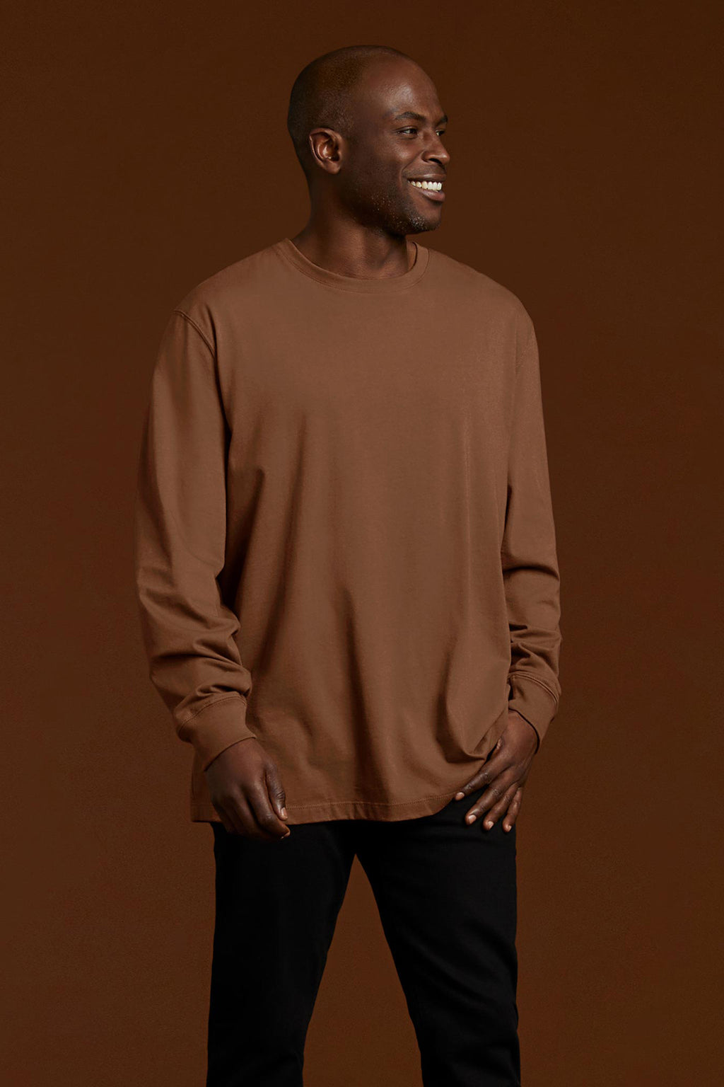 Long Sleeve Boxy Tee | Chocolate