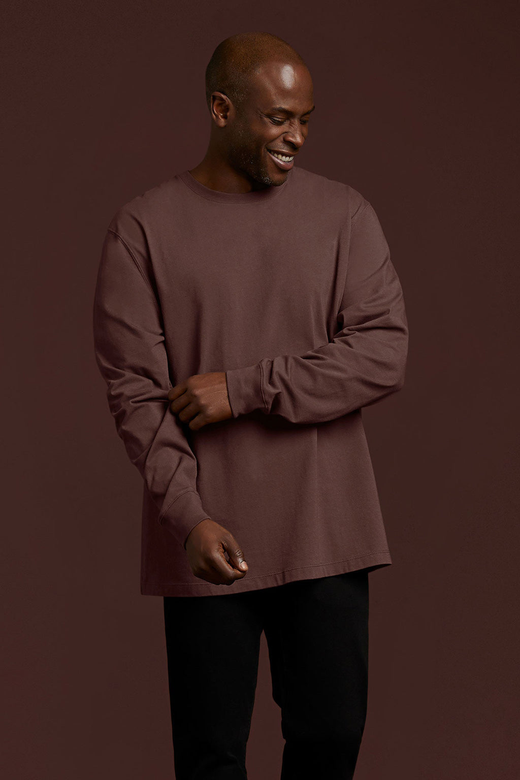 Long Sleeve Boxy Tee | Coffee