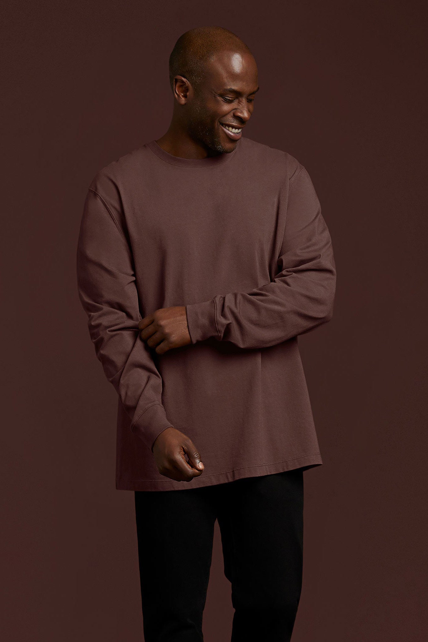 Long Sleeve Boxy Tee | Coffee