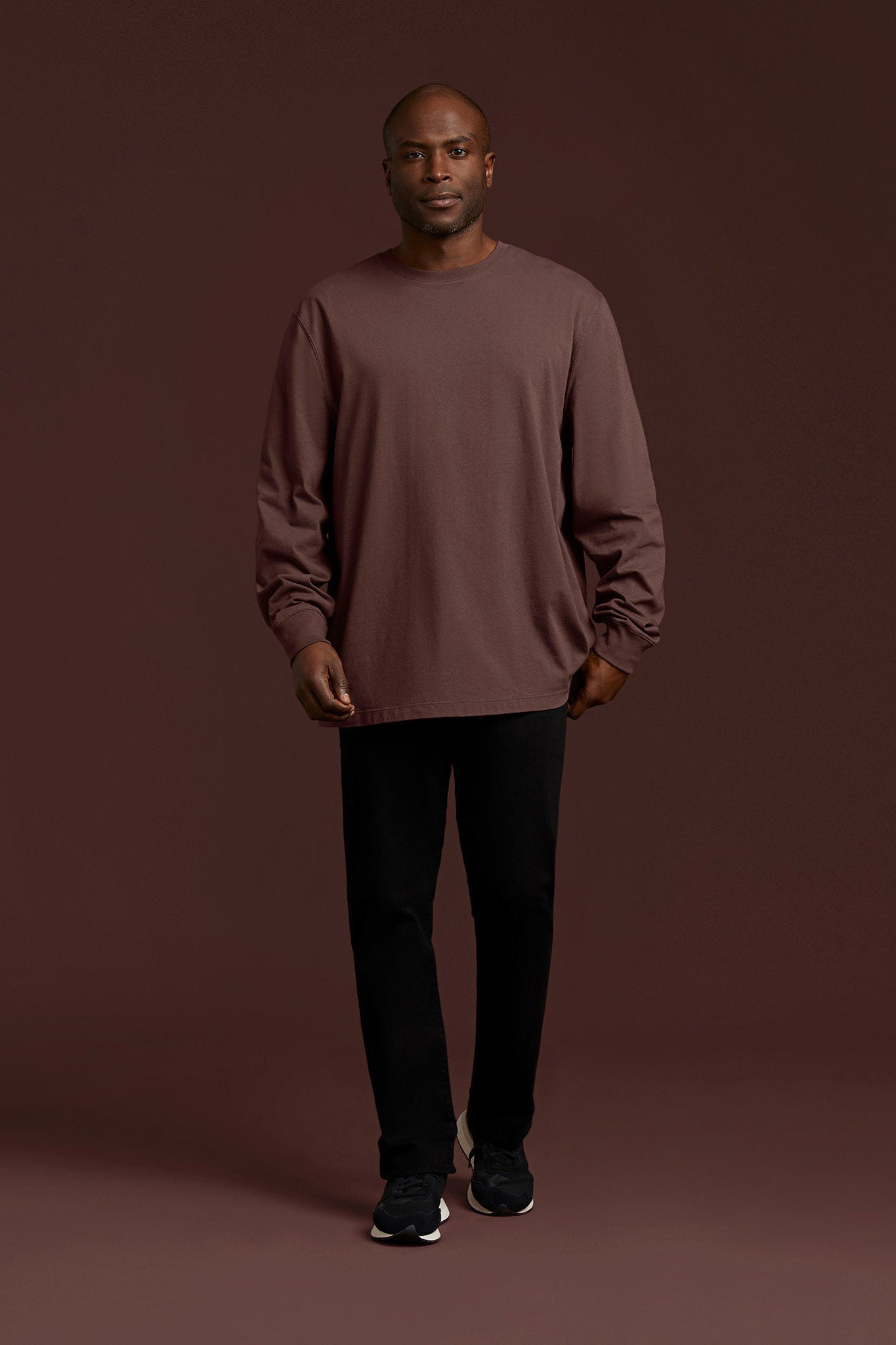 Long Sleeve Boxy Tee | Coffee