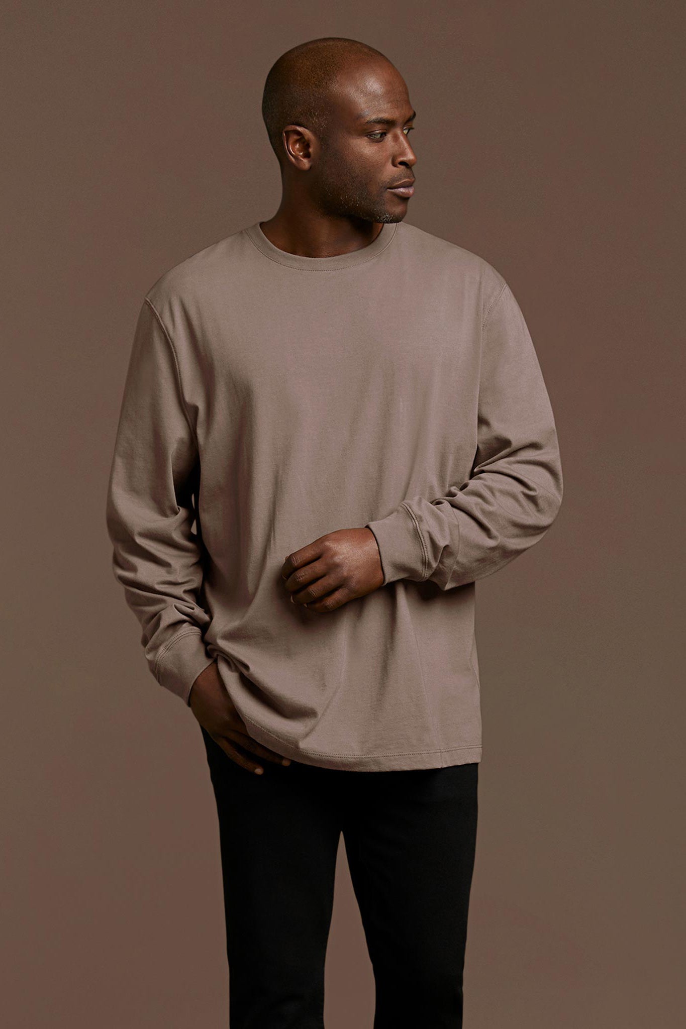 Long Sleeve Boxy Tee | Mocha
