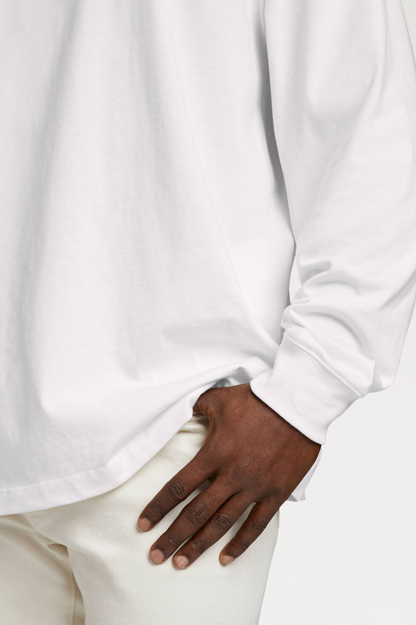 Long Sleeve Boxy Tee | White