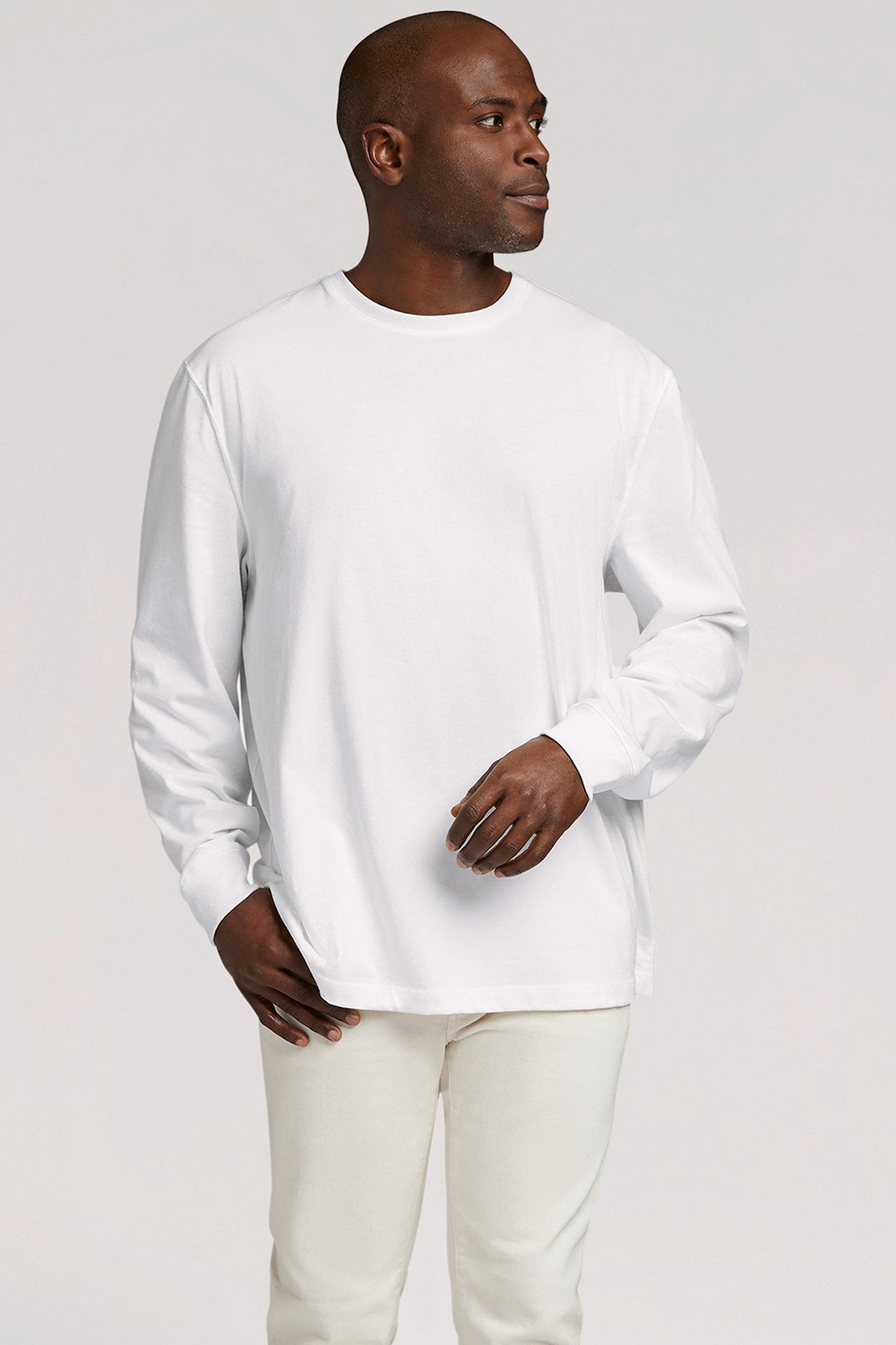 Long Sleeve Boxy Tee | White