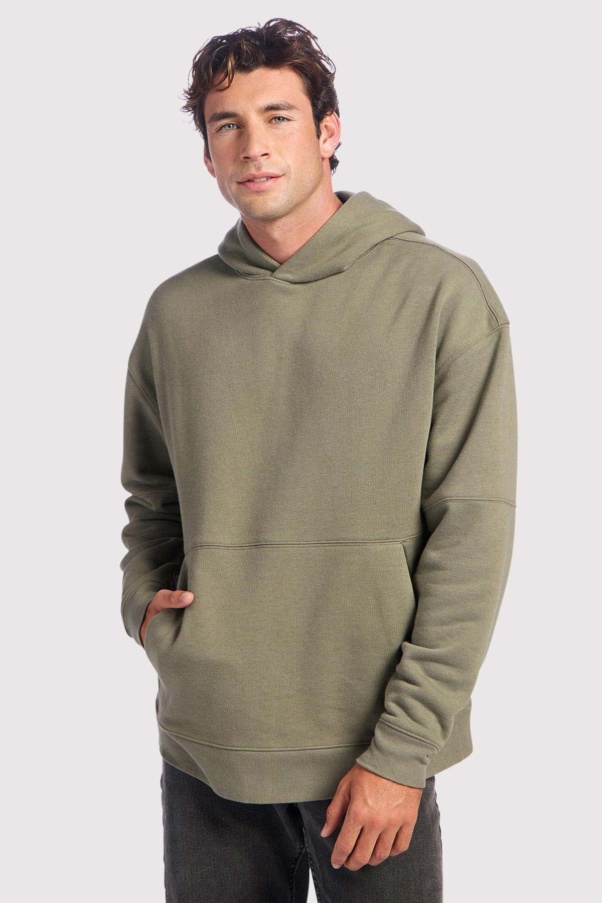 Color:Olive | Vintage Fleece Men's Hoodie