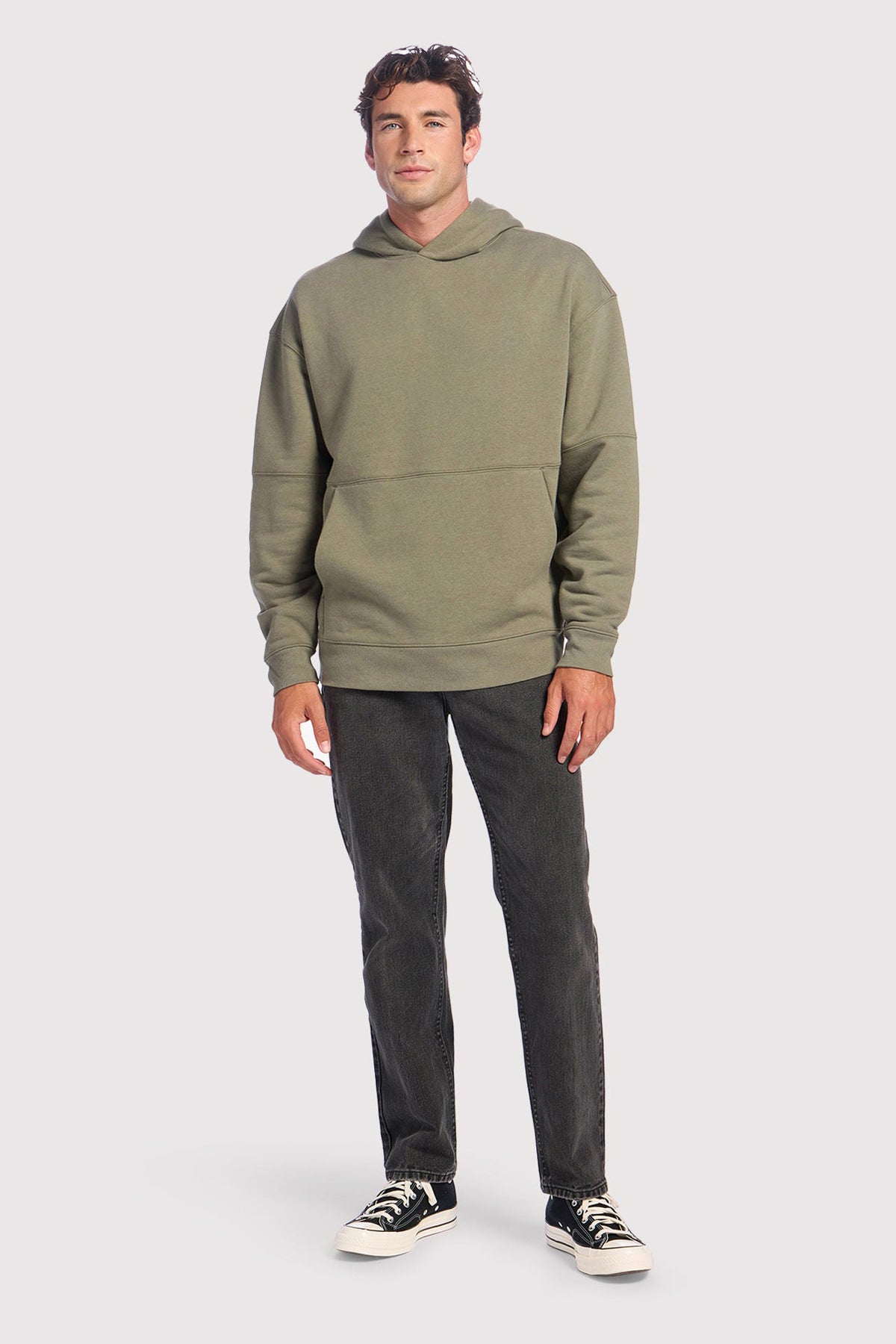 Color:Olive | Vintage Fleece Men's Hoodie