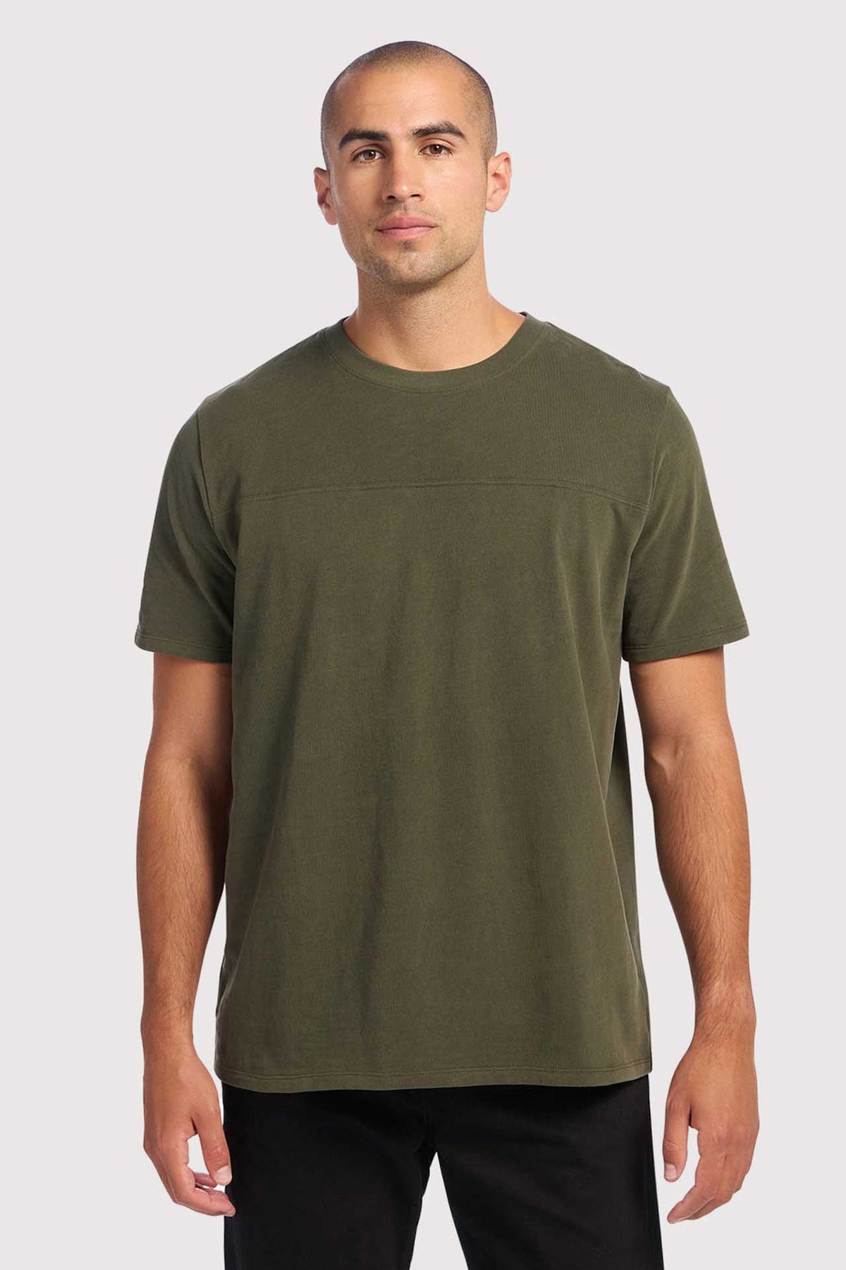 Color:Darkest Olive | Men's Steady Seamed Tee
