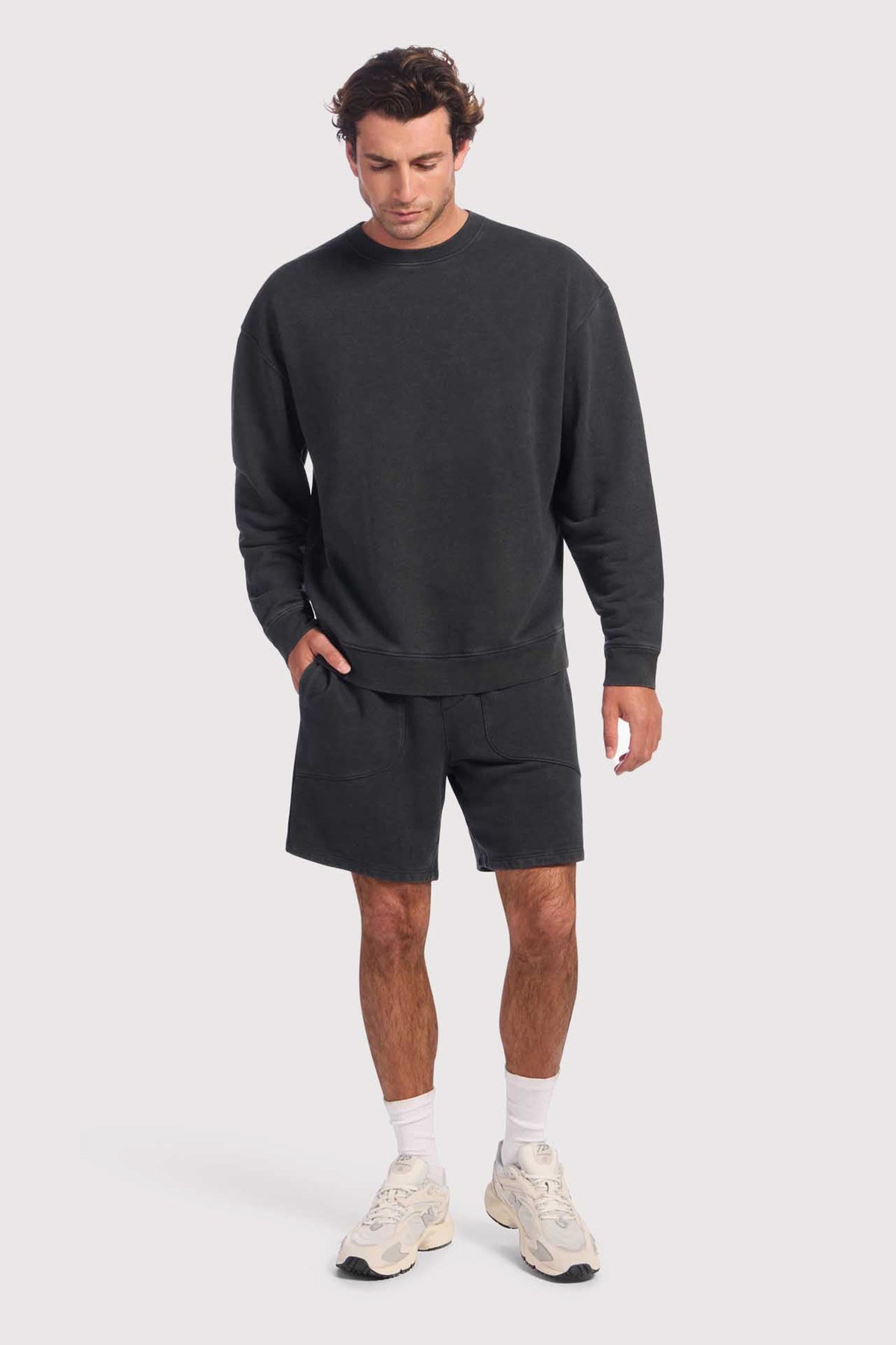 Color:Washed Black | Vintage Fleece Men's Crewneck