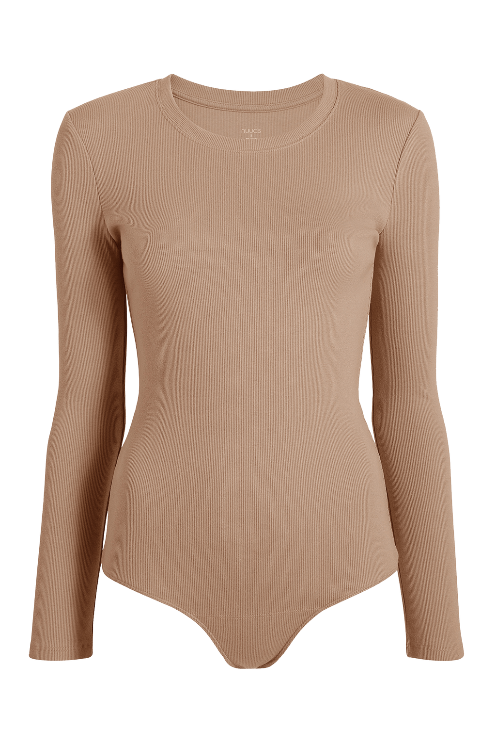 Women's Long Sleeve Ribbed Crewneck Bodysuit | Sand
