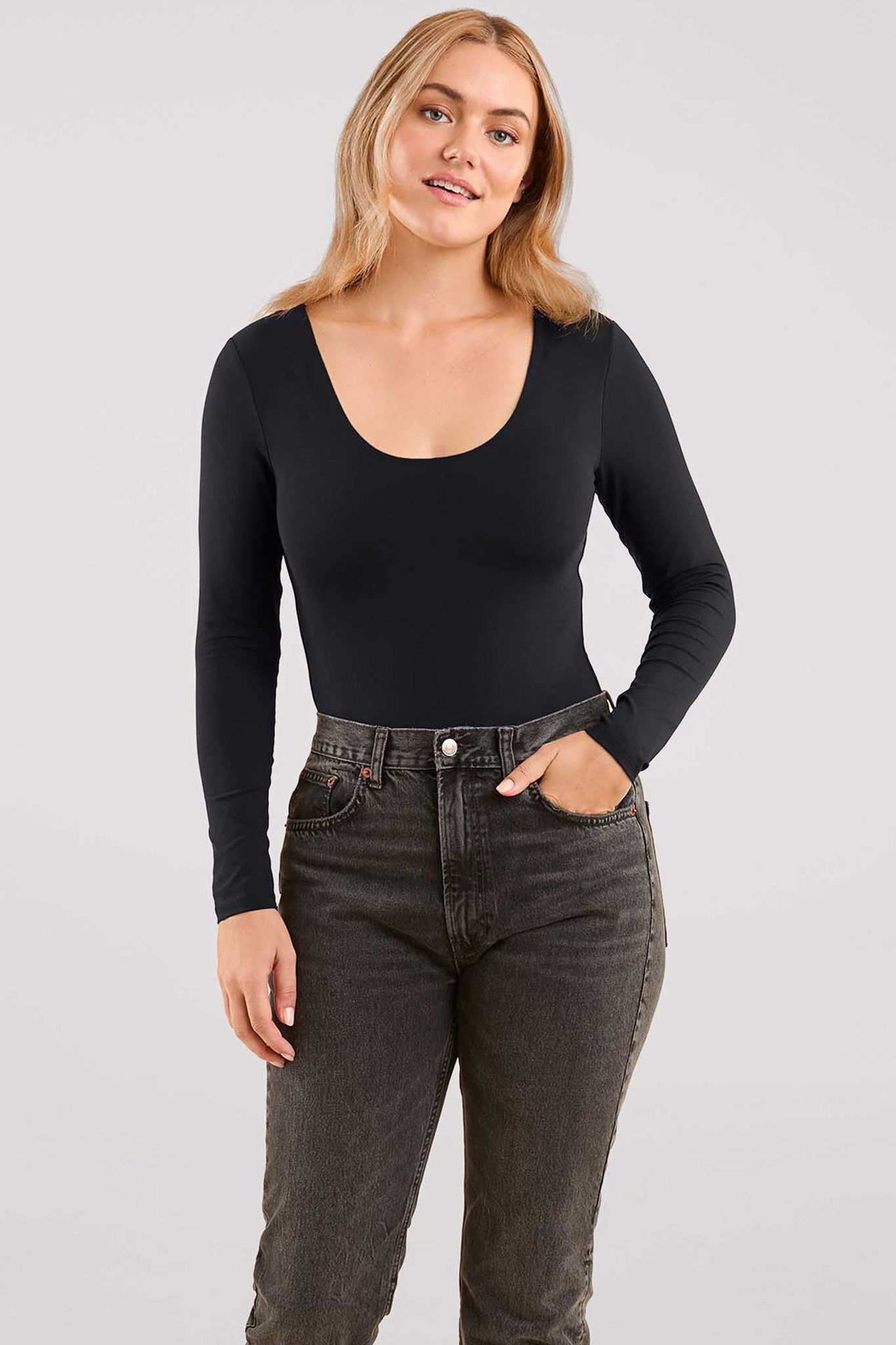 Long Sleeve Scoop Neck Bodysuit
