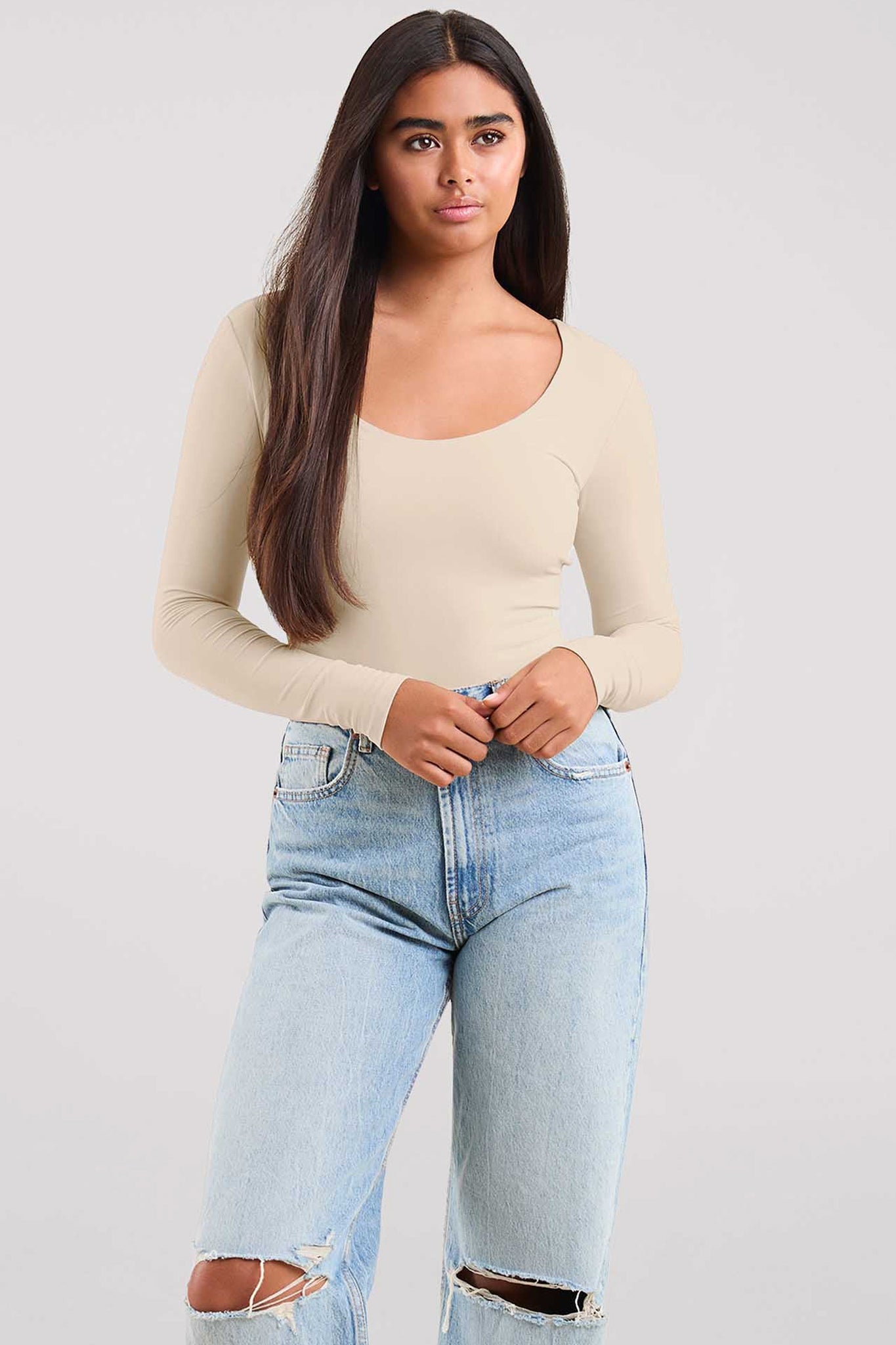 Long Sleeve Scoop Neck Bodysuit
