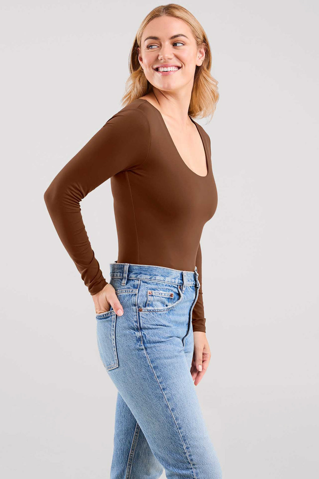 Long Sleeve Scoop Neck Bodysuit