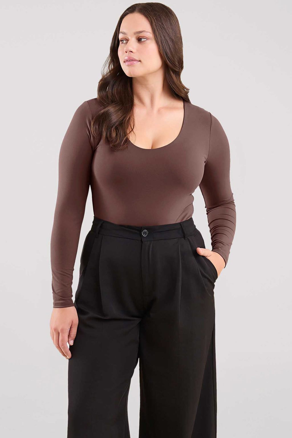 Long Sleeve Scoop Neck Bodysuit