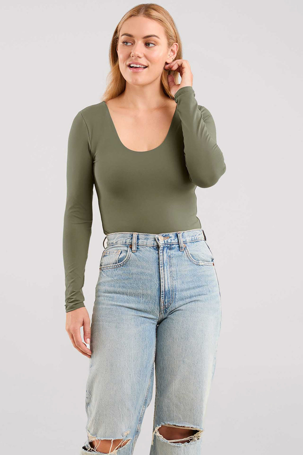 Long Sleeve Scoop Neck Bodysuit