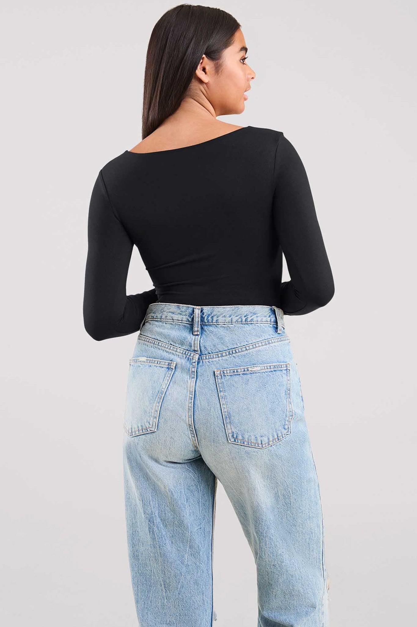 Long Sleeve Square Neck Bodysuit