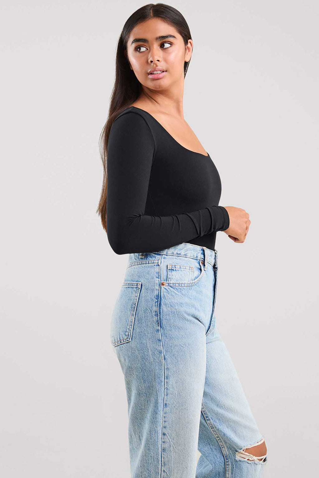 Long Sleeve Square Neck Bodysuit