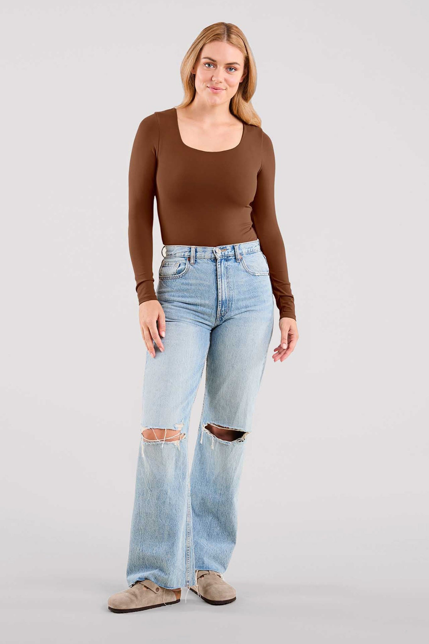 Long Sleeve Square Neck Bodysuit