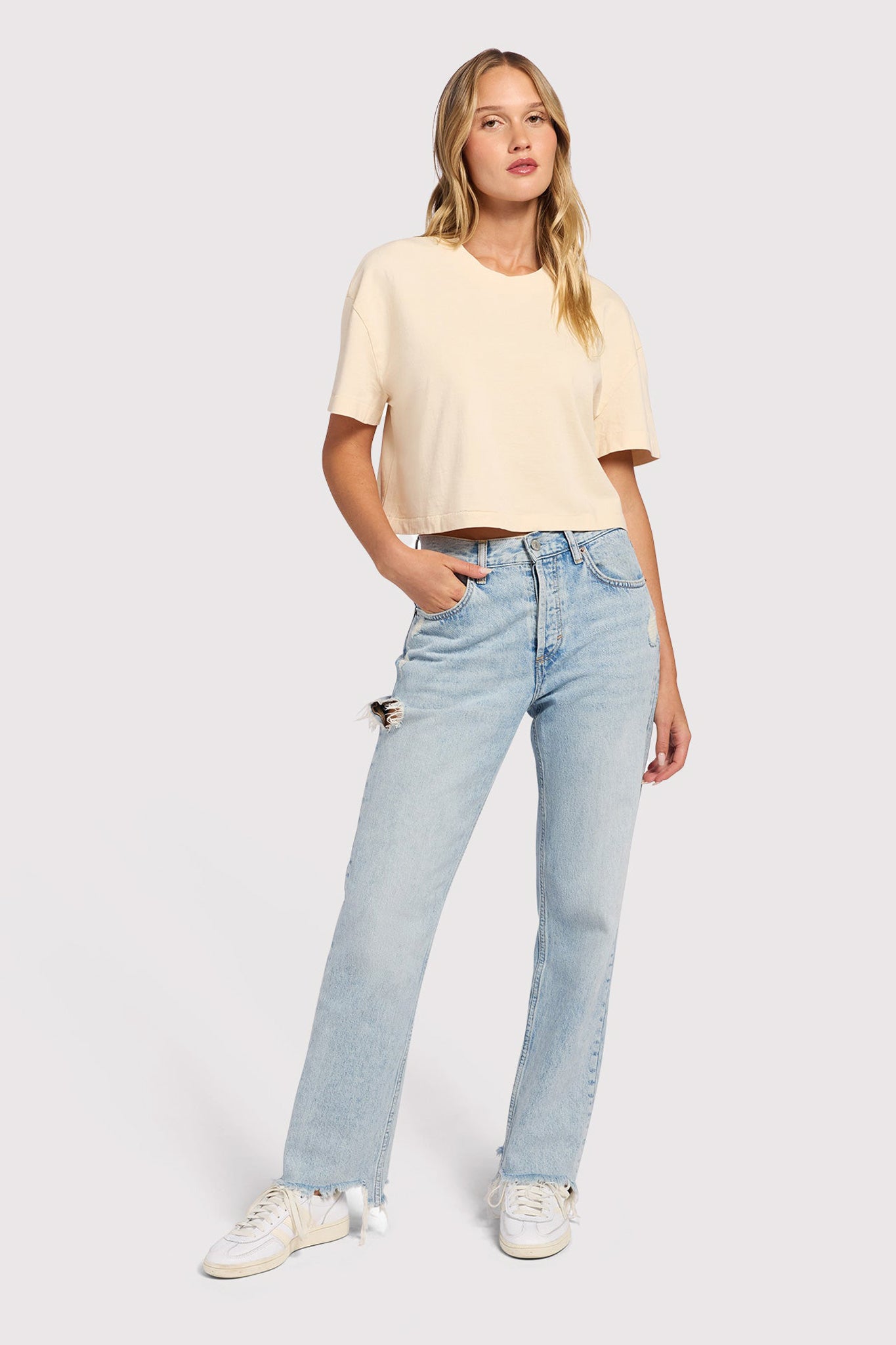 Vintage Cotton Cropped Tee | Women's Cropped T-Shirt – Relaxed