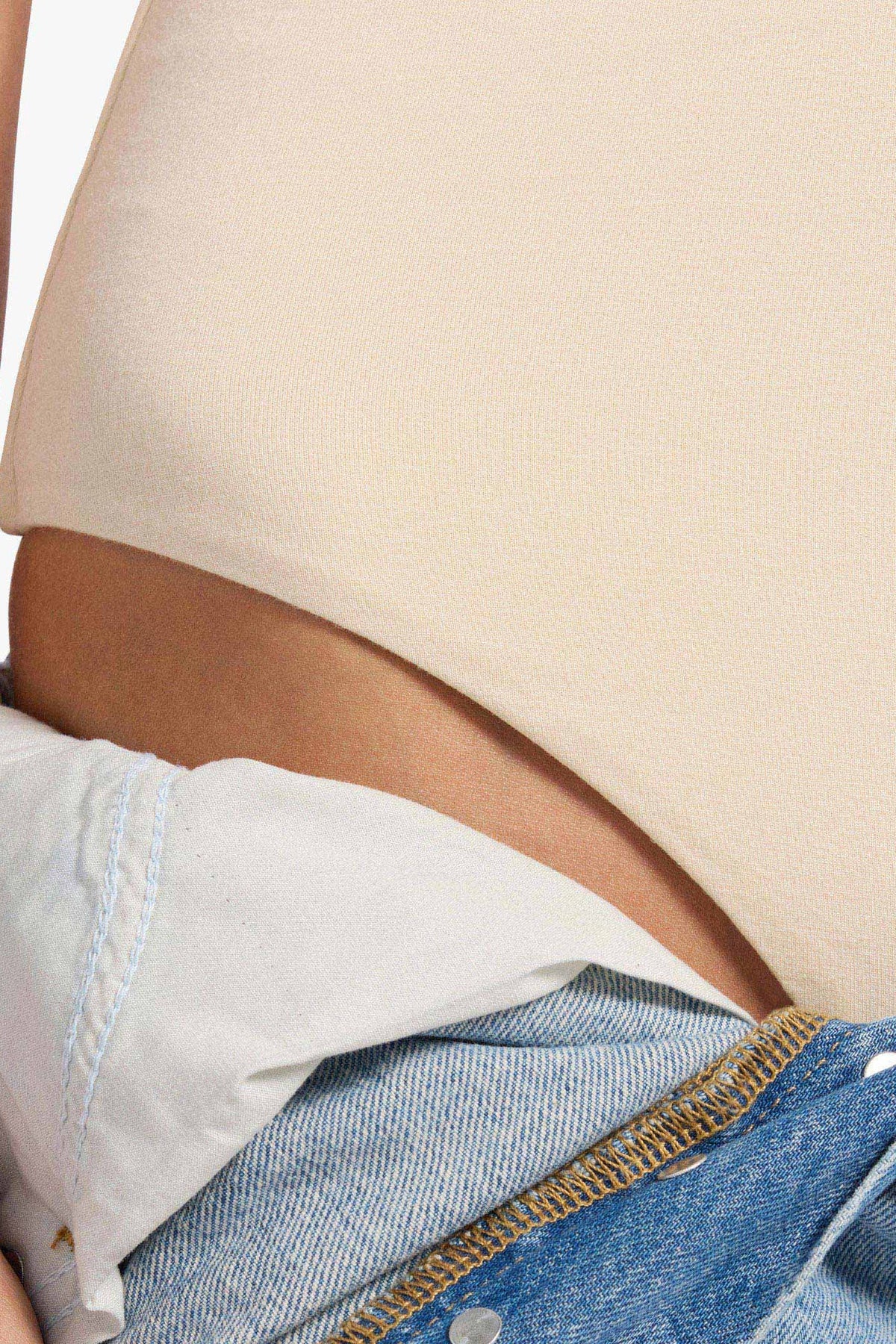 Color:Bone | nuuds tank bodysuit, women’s bodysuit, bodysuit women, everyday fitted top