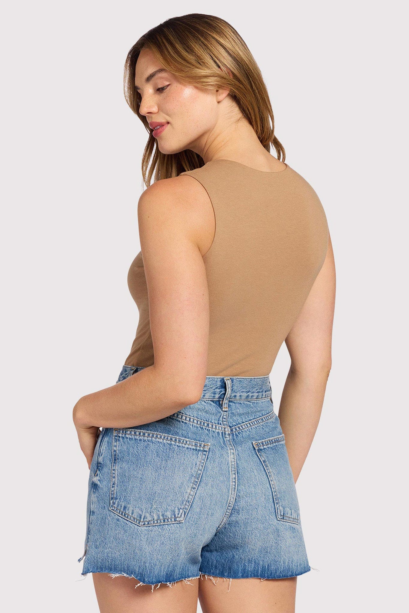 Cotton Stretch Classic Crewneck Tank Bodysuit