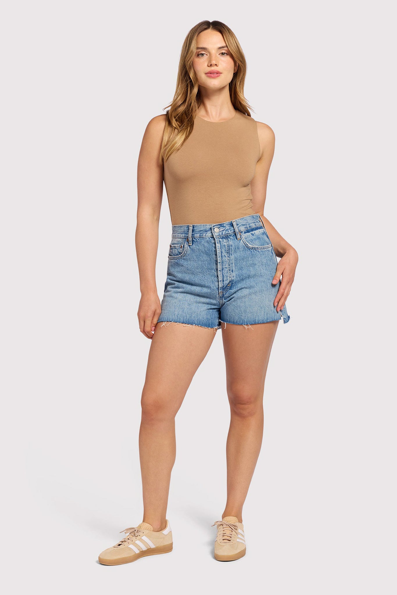Cotton Stretch Classic Crewneck Tank Bodysuit