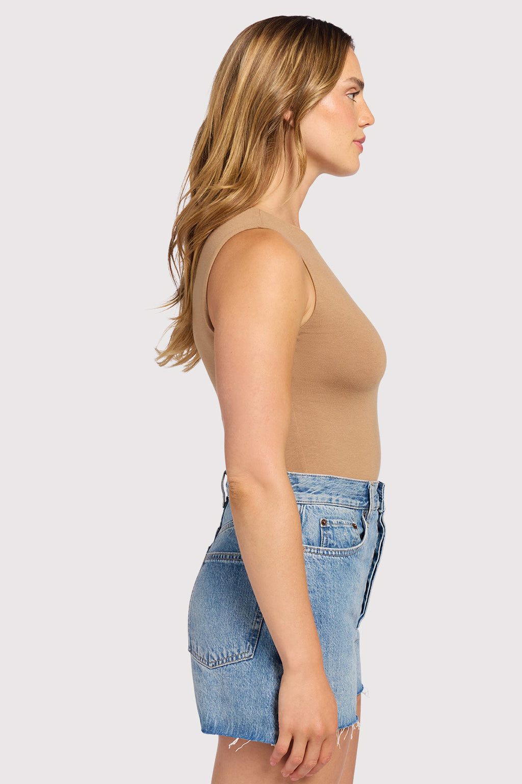 Cotton Stretch Classic Crewneck Tank Bodysuit