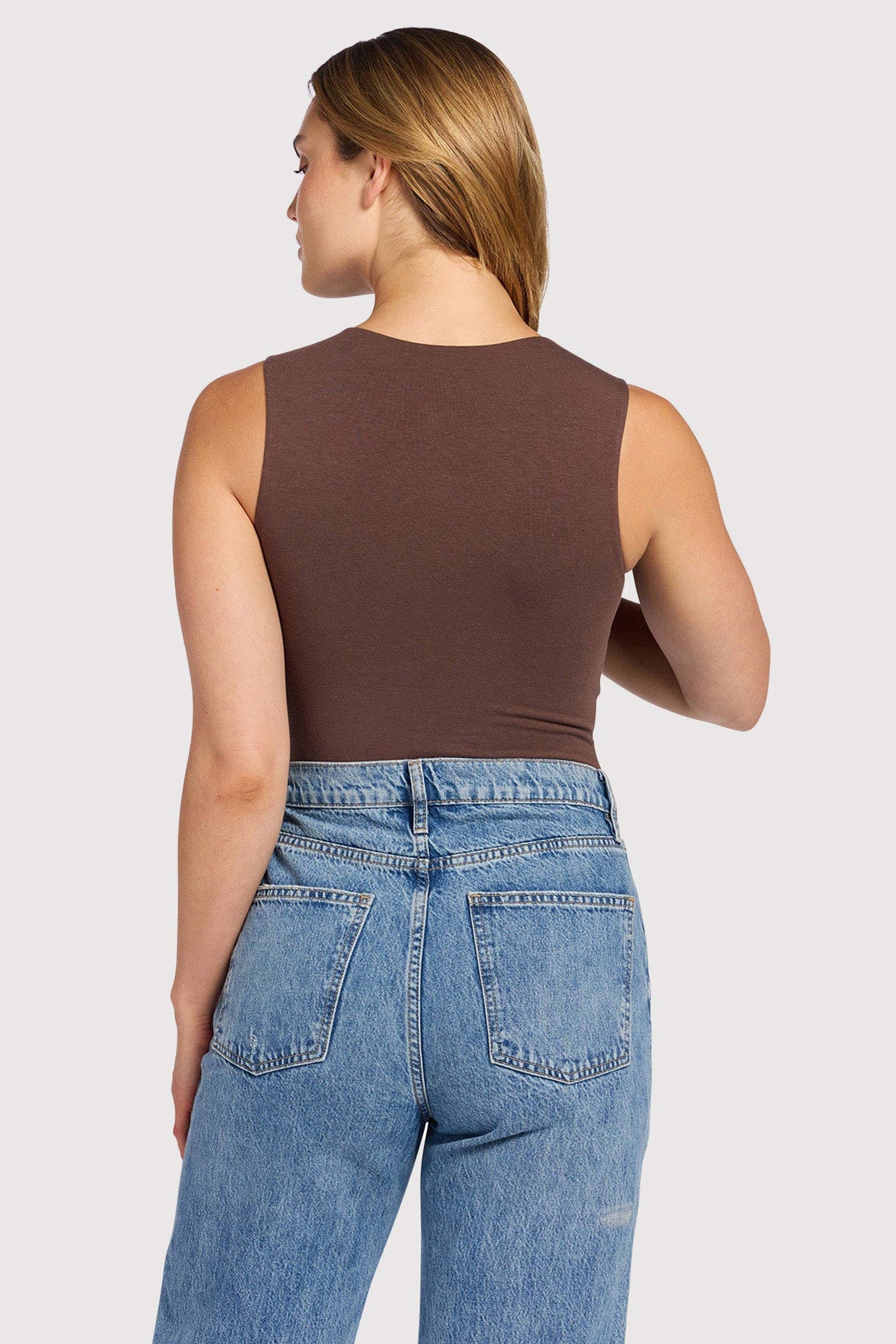 Cotton Stretch Classic Crewneck Tank Bodysuit