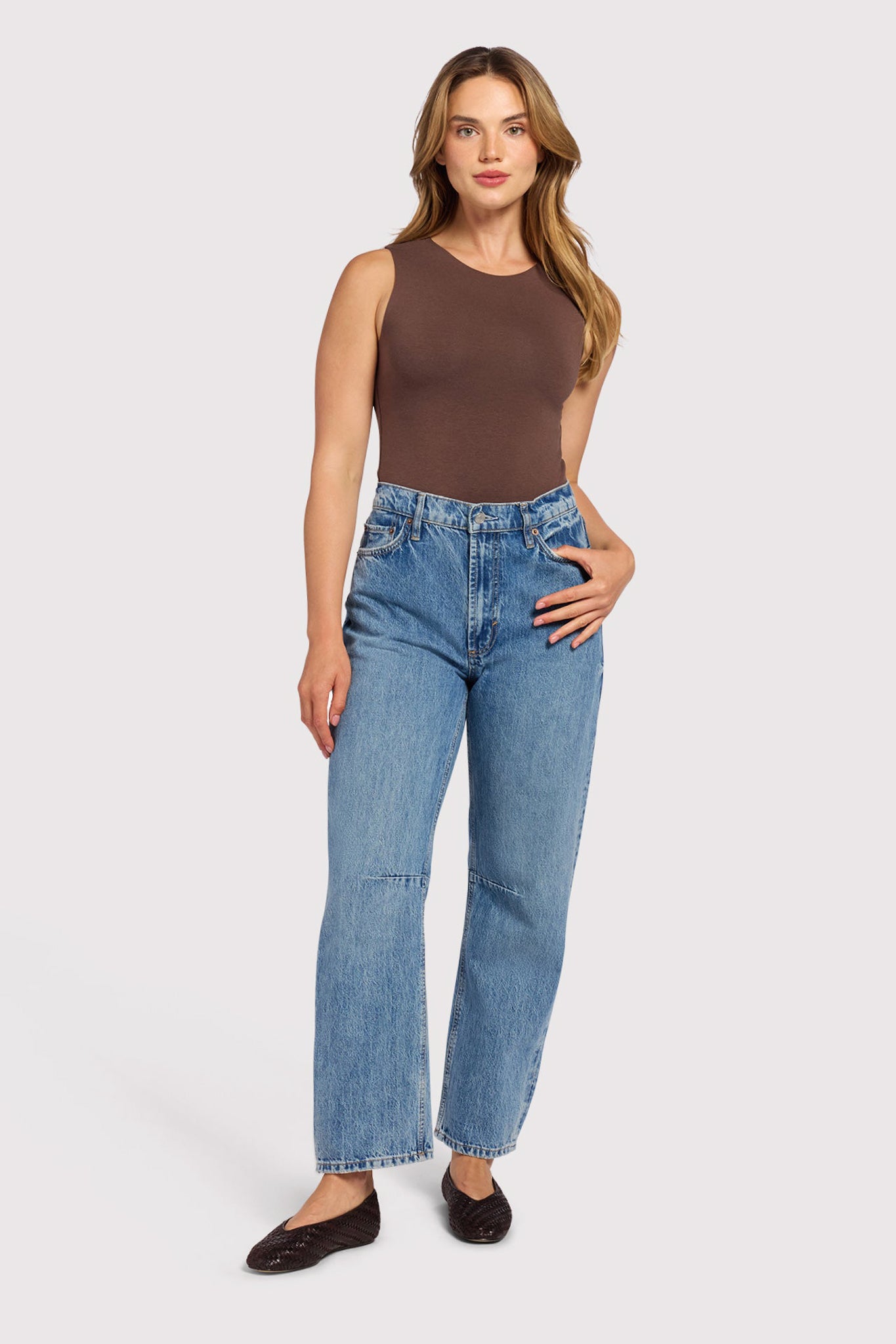 Cotton Stretch Classic Crewneck Tank Bodysuit