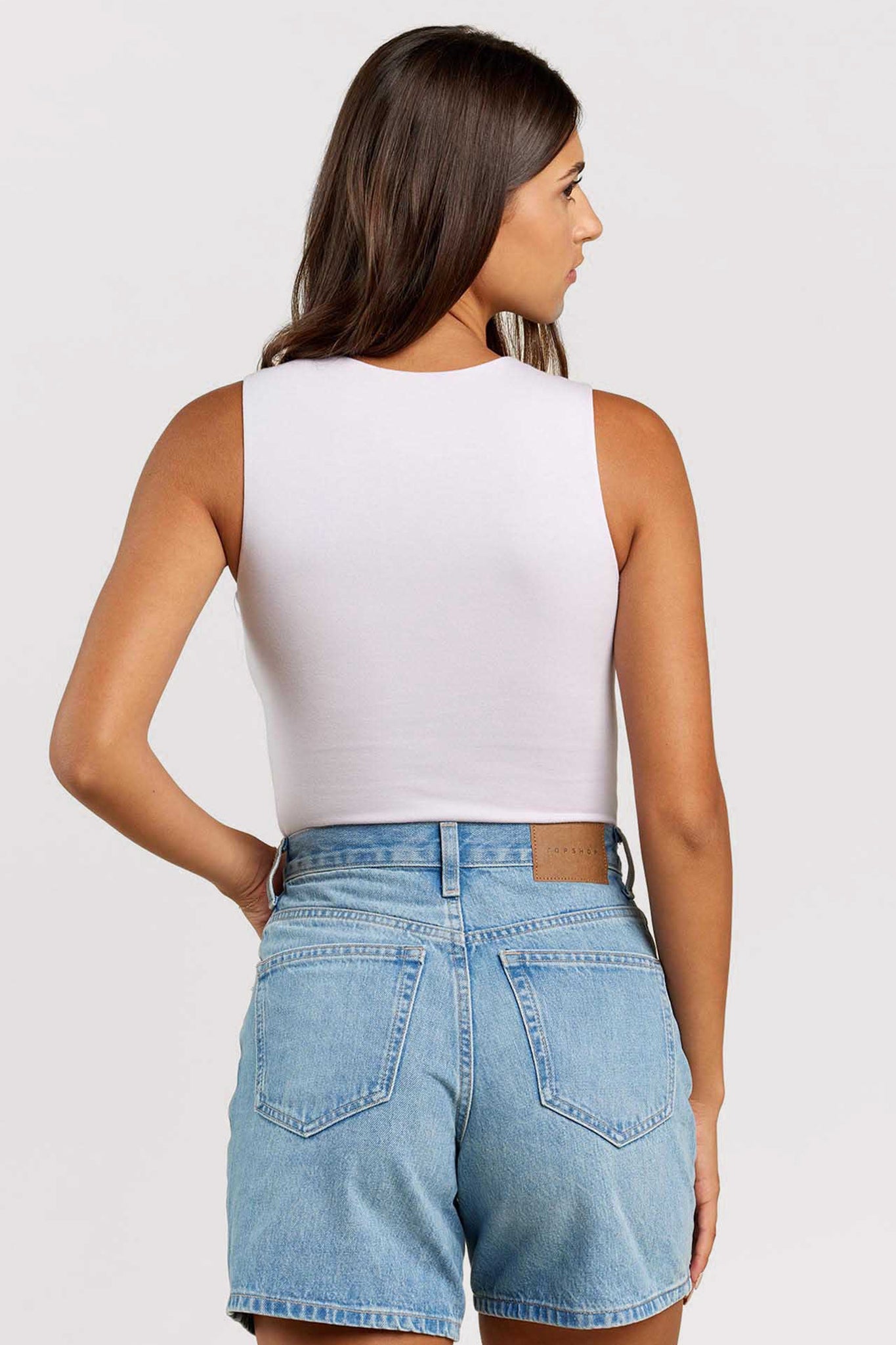 Cotton Stretch Classic Crewneck Tank Bodysuit