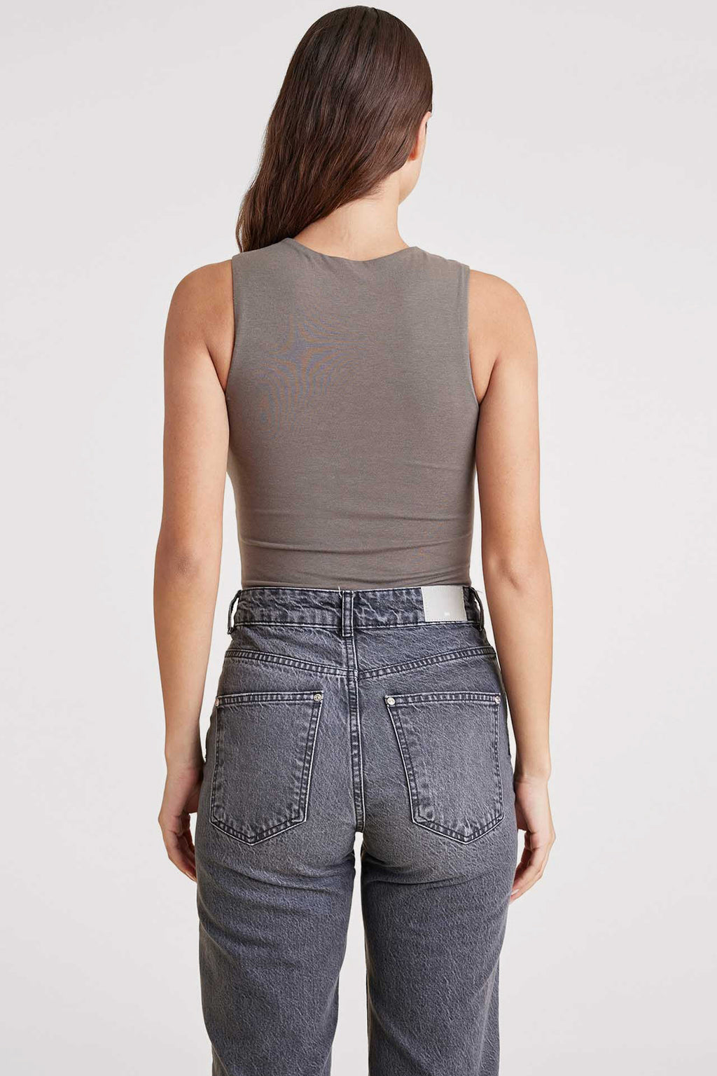 Cotton Stretch Classic Crewneck Tank Bodysuit