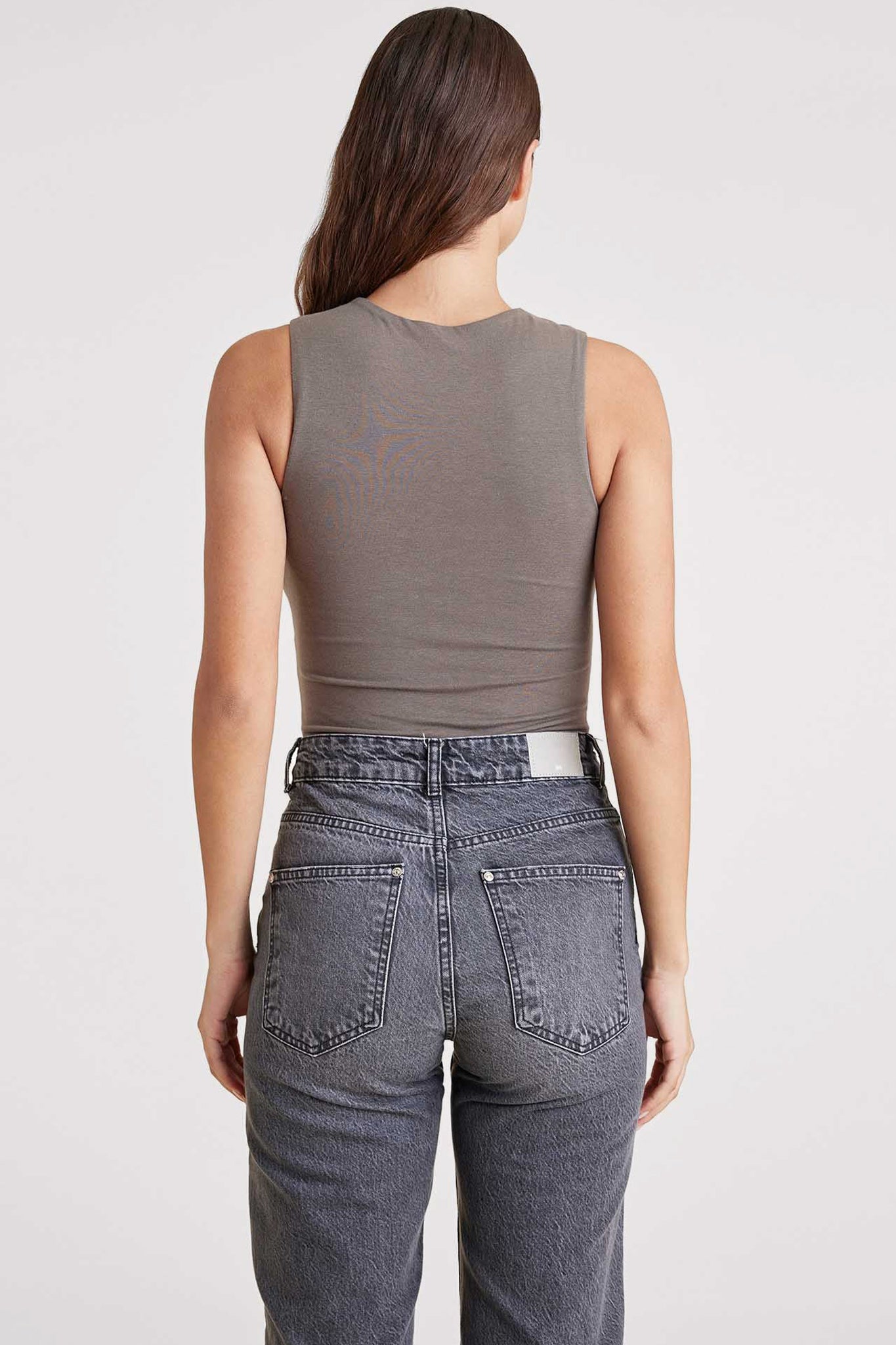 Cotton Stretch Classic Crewneck Tank Bodysuit