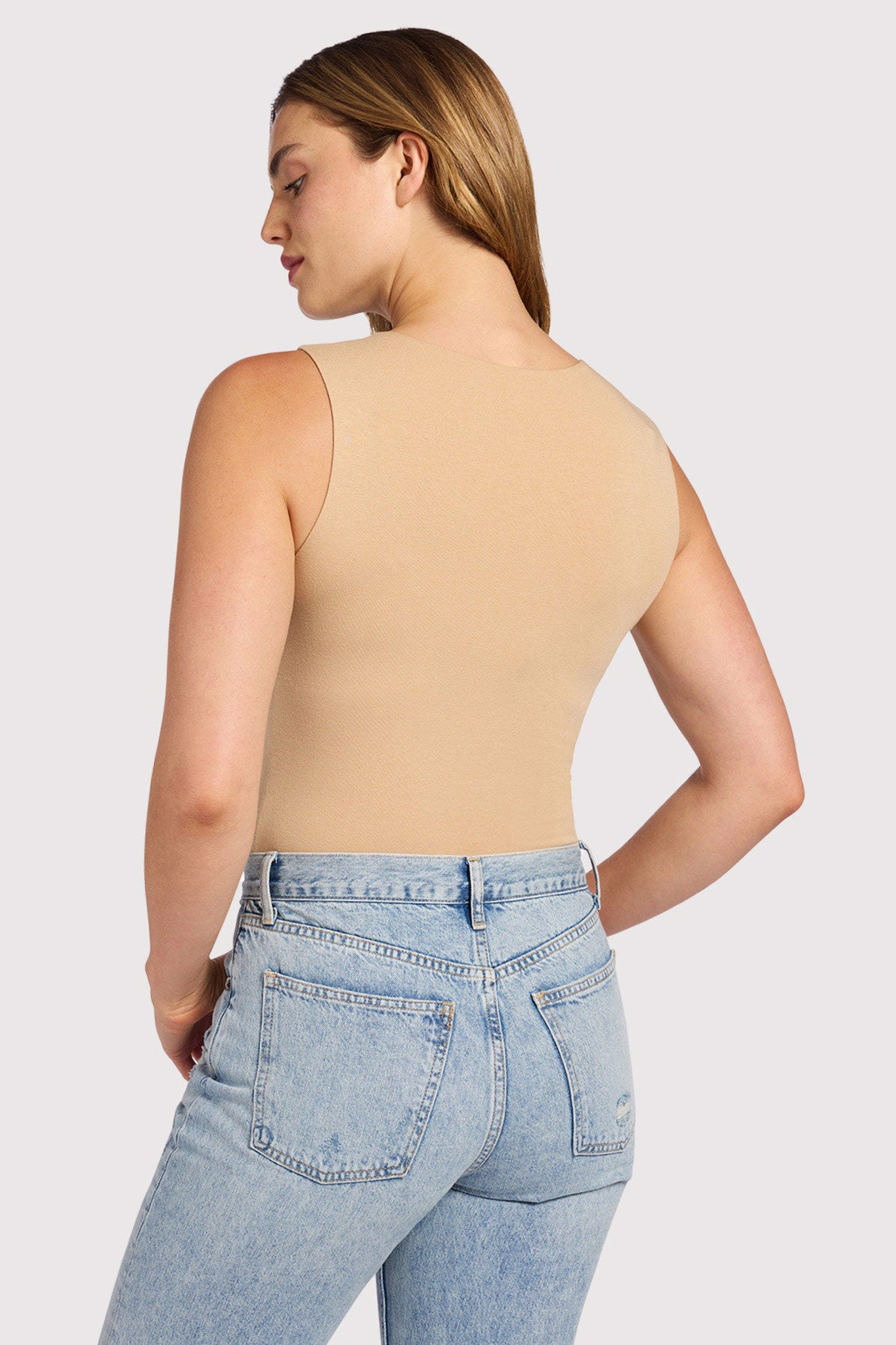 Cotton Stretch Classic Crewneck Tank Bodysuit