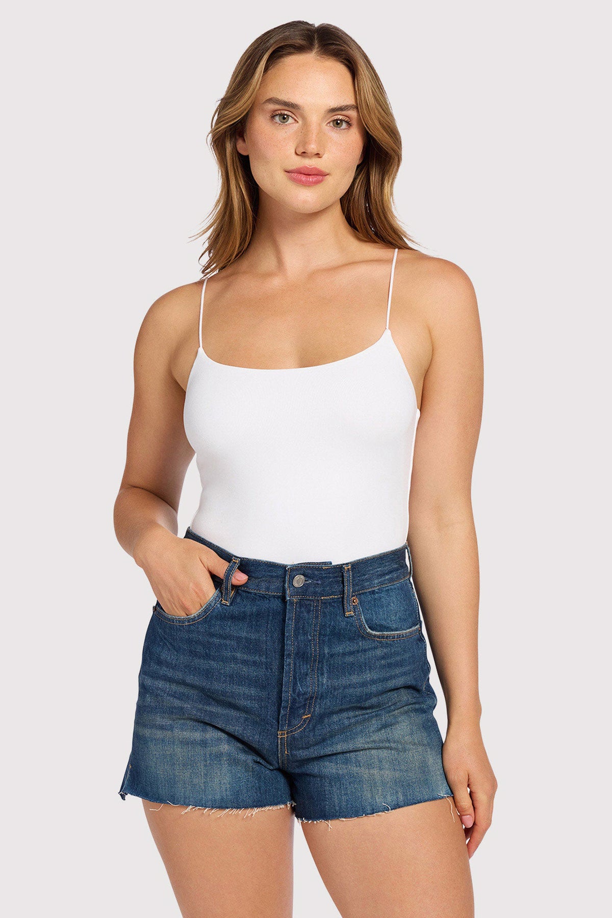 Color:White | Cami Bodysuit